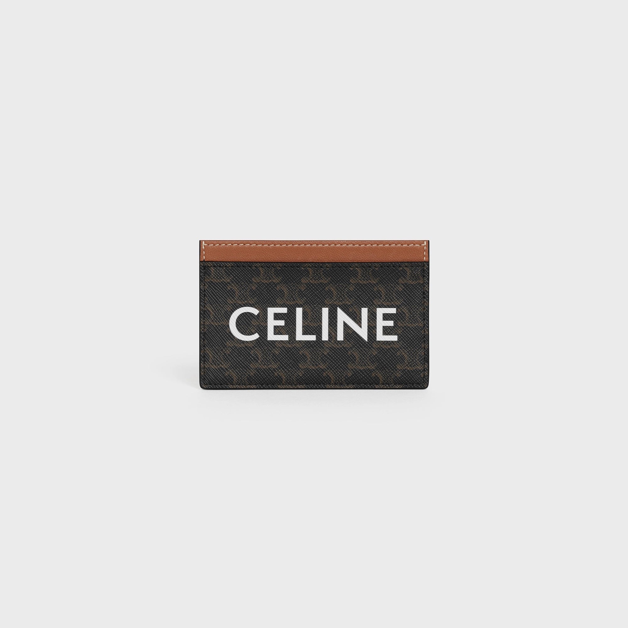 Celine Triomphe Canvas Card Holder with Celine Print - Slim Wallet for Credit Cards & IDs | Perfect for Everyday Use, Travel, and Minimalist Lifestyle