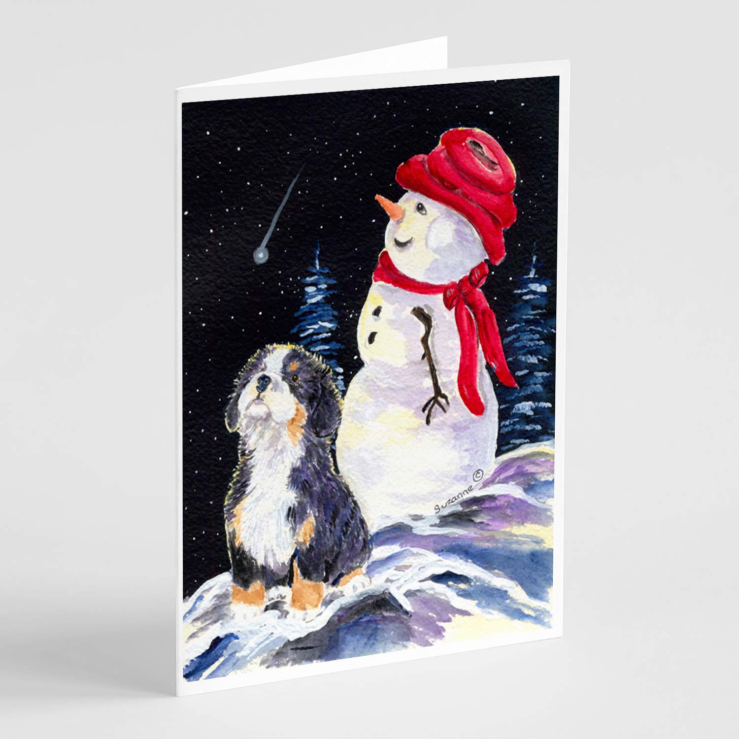 Bernese Mountain Dog Blank Greeting Cards - Pack of 8 A7 Size (5x7) Note Cards with Envelopes | Whimsical Dog Lover Stationery | Perfect for Birthdays, Thank You Notes & Pet Appreciation Gifts