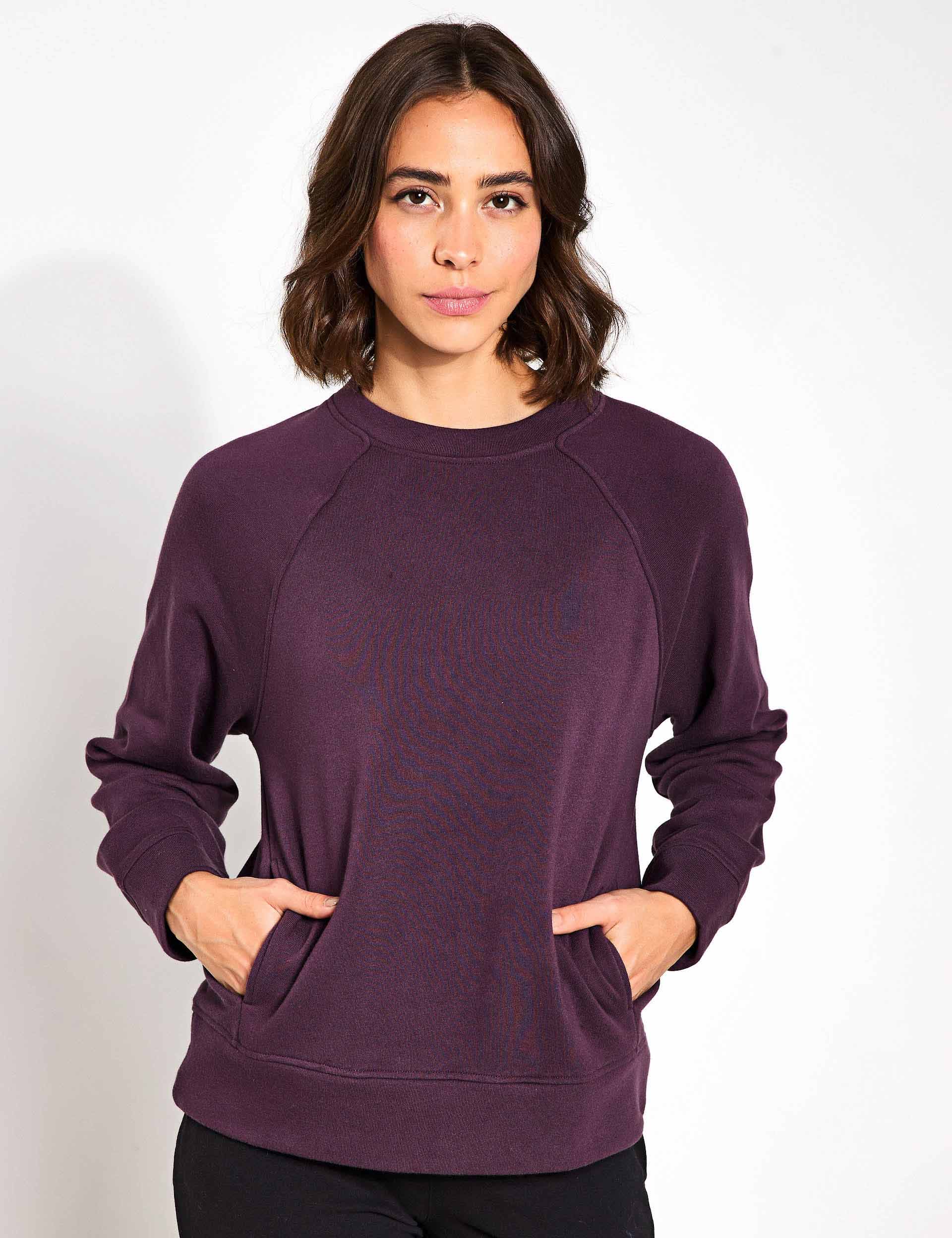 Premium Cotton Blend Crew Neck Sweatshirt - Soft & Comfortable Pullover for Men & Women - Blackberry Color - Perfect for Casual Wear, Lounge & Outdoor Activities