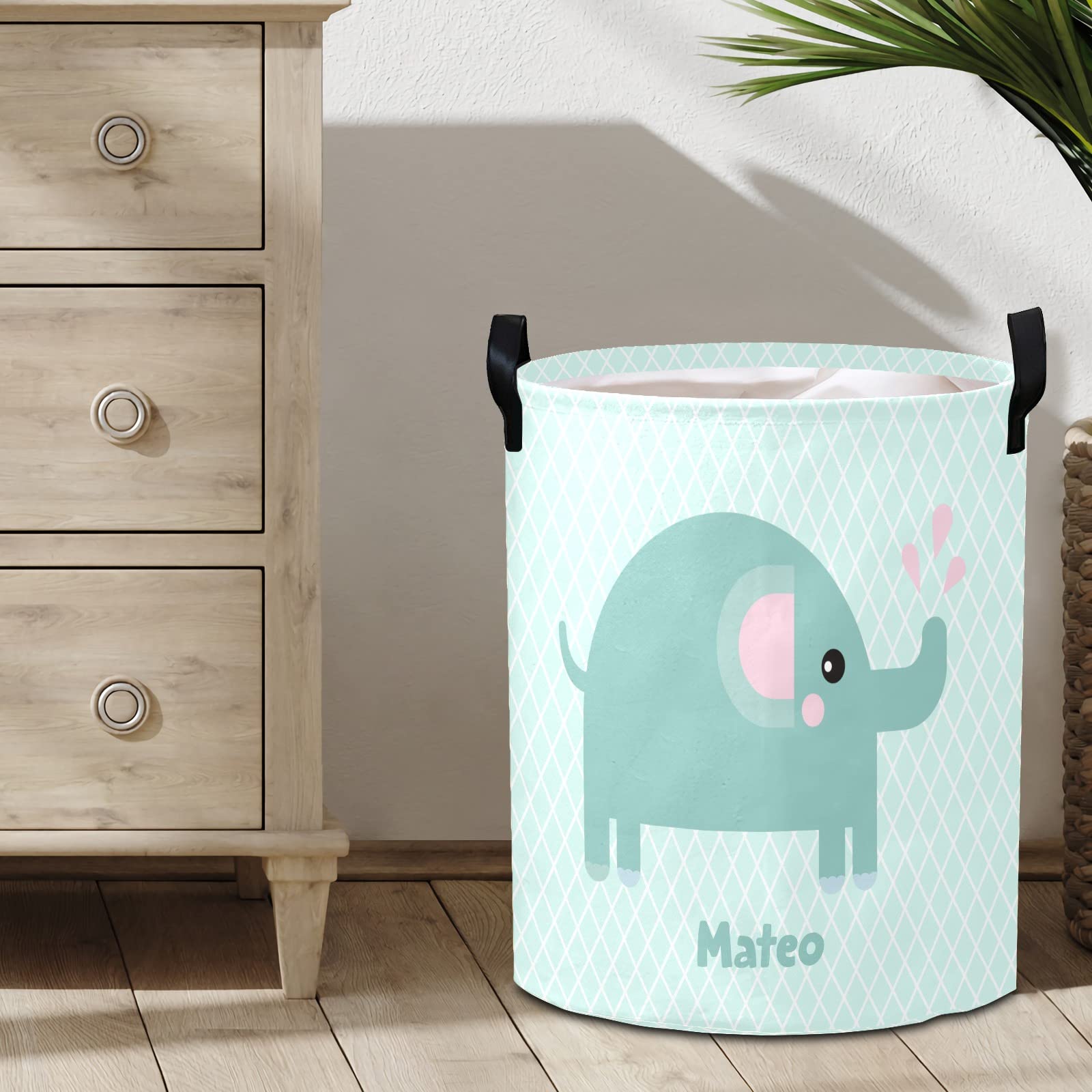 Collapsible Elephant Laundry Basket for Kids Room & Nursery Decor
