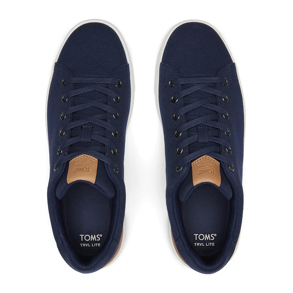 TOMS Men's Travel Lite Low Lace-Up Sneakers - Lightweight Casual Walking Shoes for Men - Black | Perfect for Travel, Work & Everyday Comfort