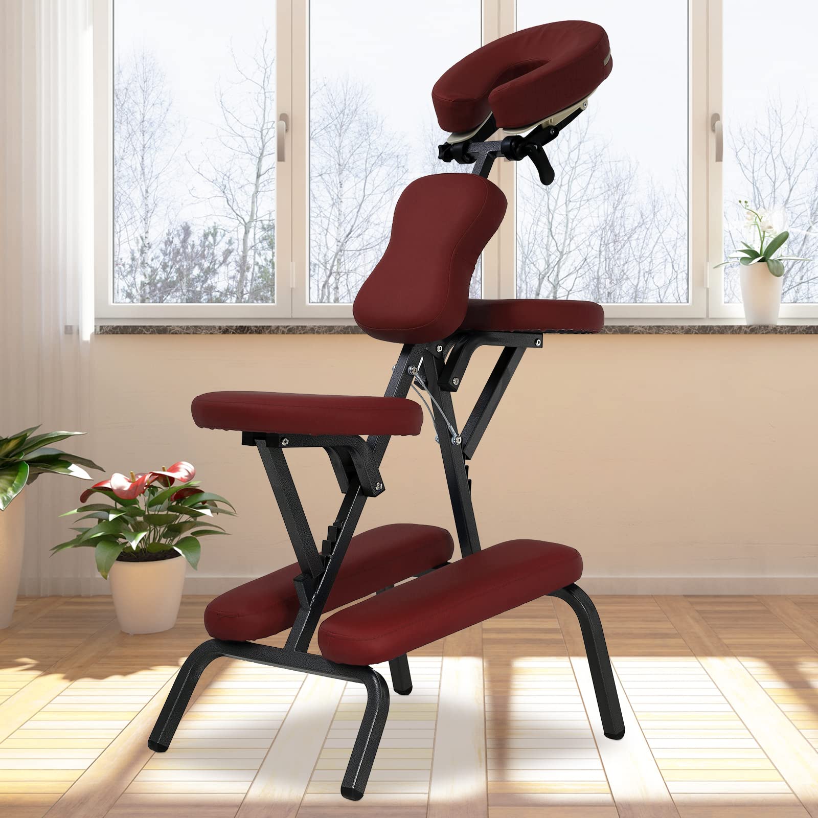 Portable Adjustable Massage Chair - Professional Folding Spa & Tattoo Chair with Face Cradle, 2