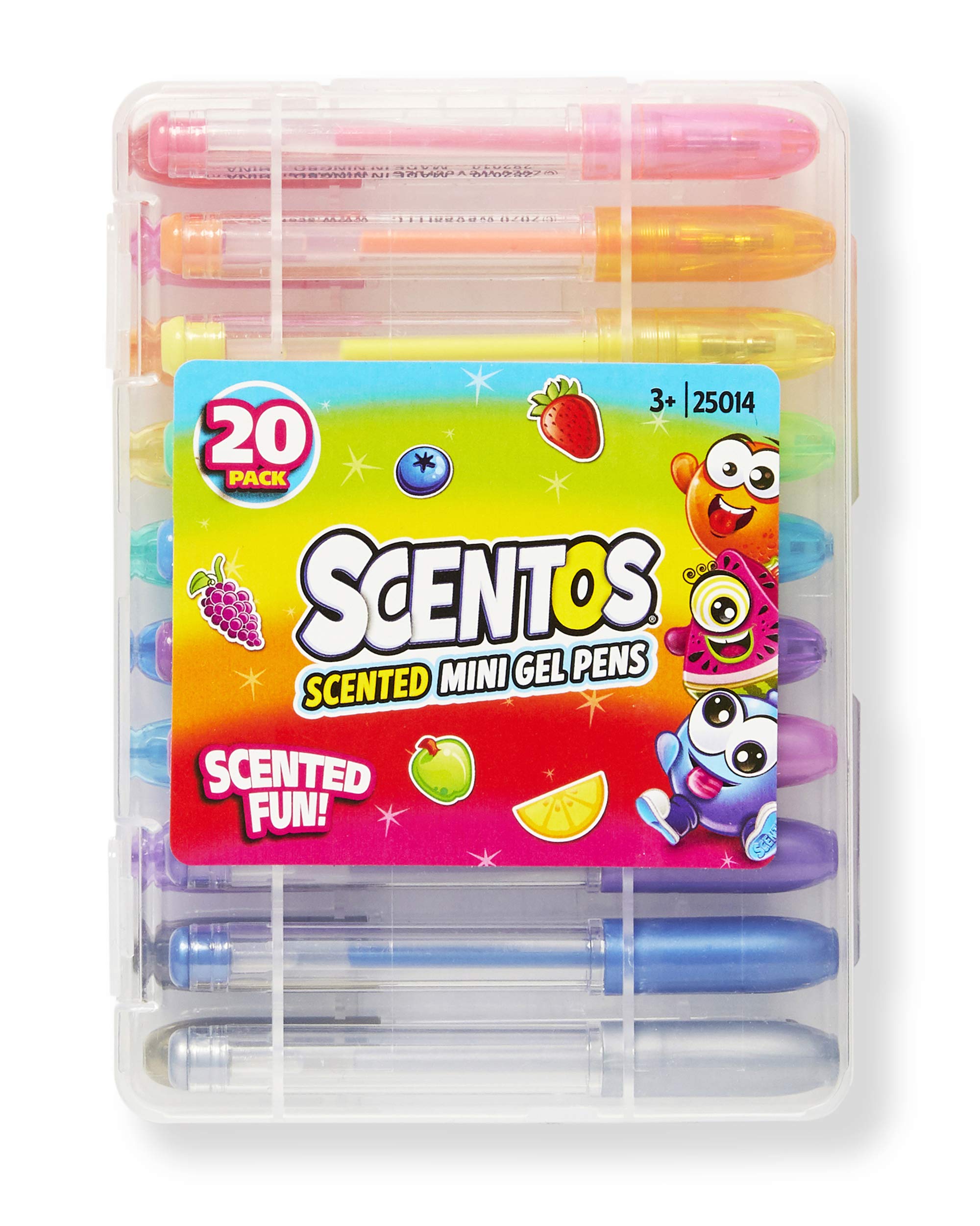 Scentos Scented Mini Pens - 20-Pack Assorted Colors & Fragrances - Fine Point Scented Markers for Kids, Students & Adults - Perfect for Writing, Drawing, Coloring Books, Note Taking, Journaling & DIY Crafts