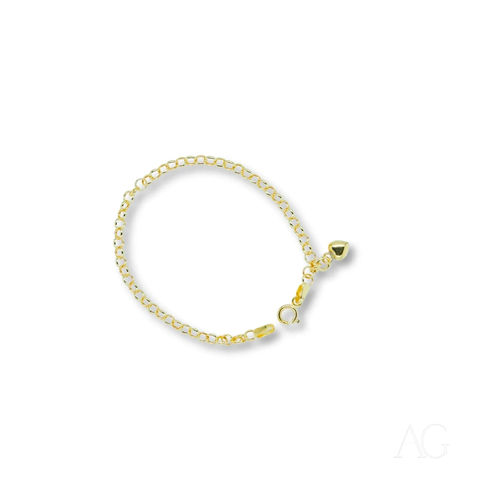 18k Gold Heart Bracelet for Kids - Timeless & Elegant Jewelry Gift for Girls - Perfect for Birthdays, Holidays & Special Occasions