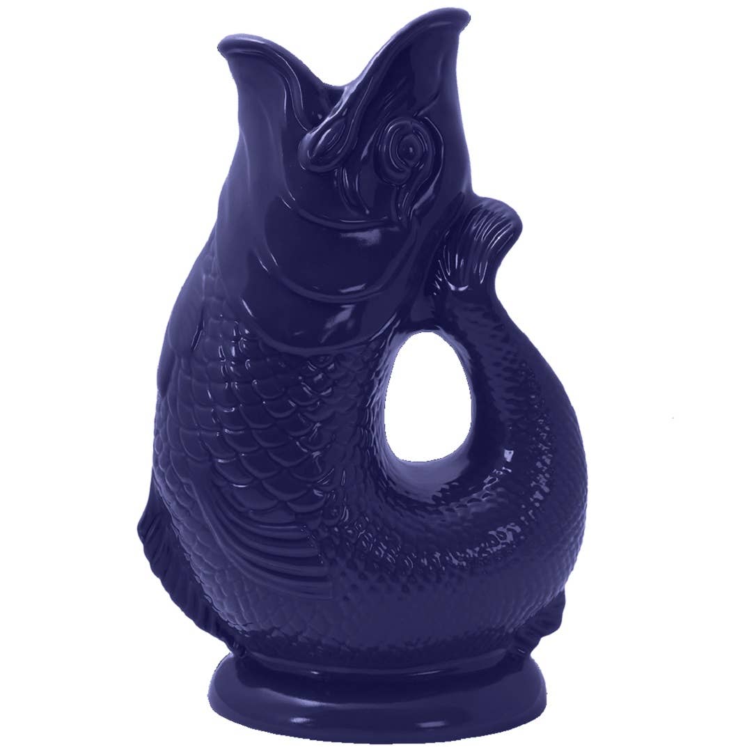 Cobalt Blue Gluggle Jug - Unique Ceramic Water Pitcher for Home & Kitchen Decor | Perfect for Gifts, Parties, and Vintage Style Tableware