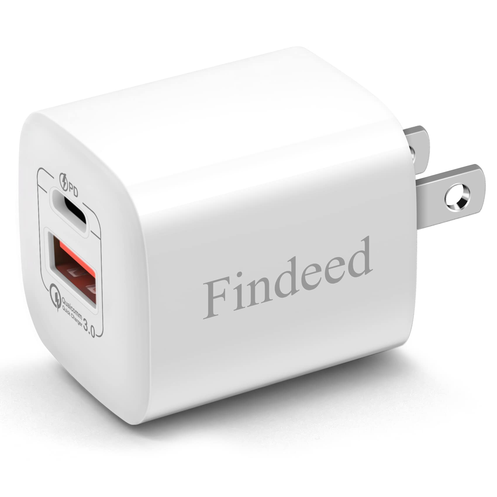 33W GaN Dual Port USB C Charger - Fast PD & QC Charging for iPhone 13/14, Samsung S21/S22, Google Pixel 6/7 - Compact Power Adapter for Travel, Office & Home Use