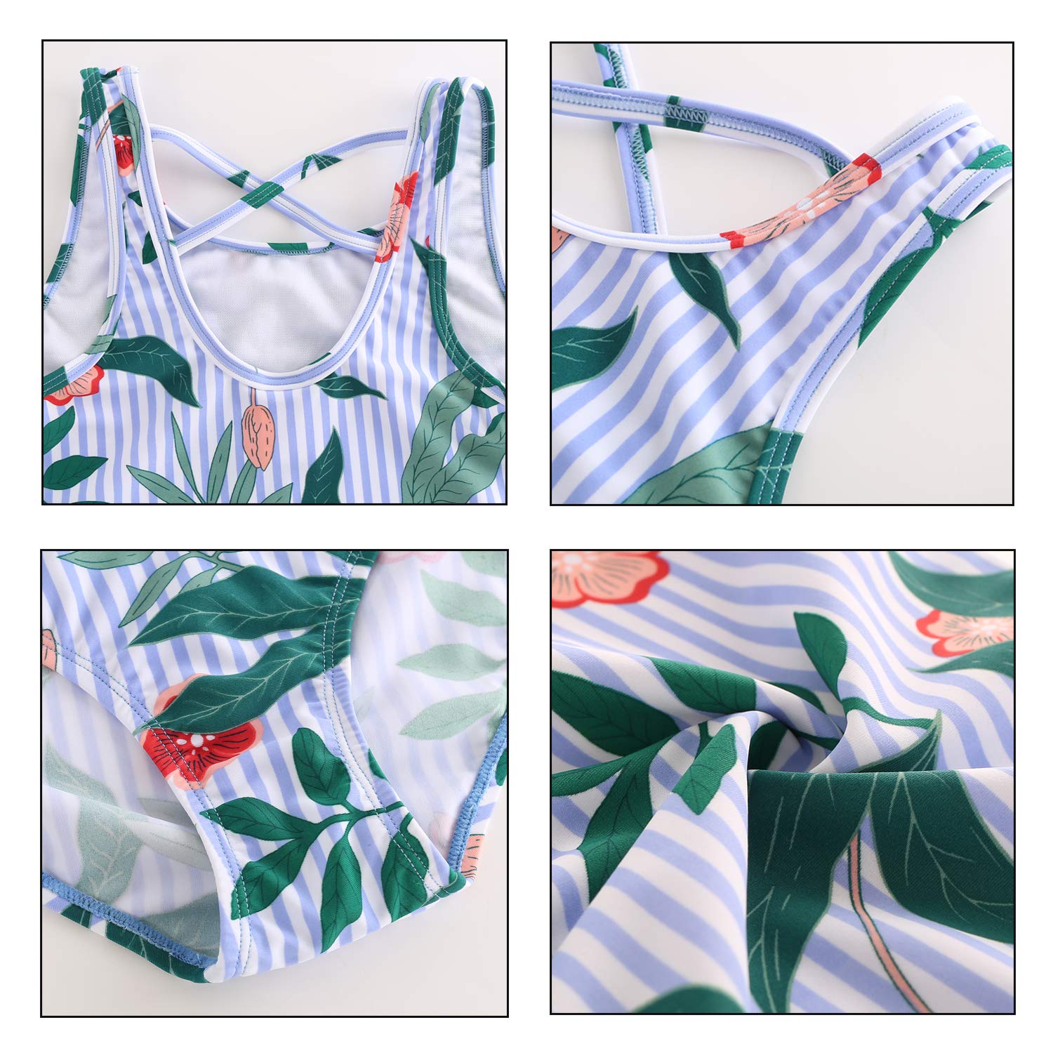 Hawaiian Ruffle One Piece Swimsuits for Girls - Cute Beach Bathing Suit for Kids | Perfect for Pool Parties, Summer Vacations & Tropical Getaways