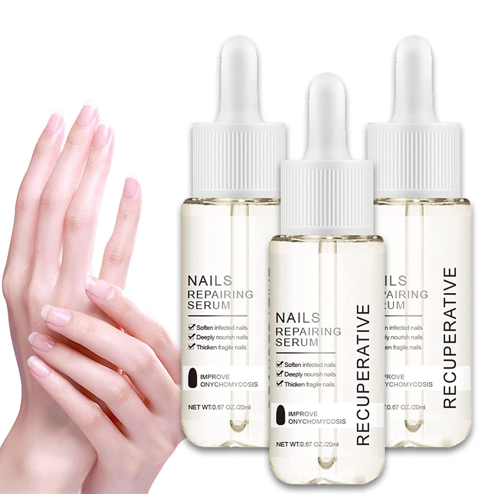 7 Days Nail Growth & Strengthening Serum - Fast Acting Nail Repair Treatment for Stronger, Healthier Nails - Toenail & Fingernail Care Solution (3 Pack) - Perfect for Salon Use & At-Home Nail Care Routine