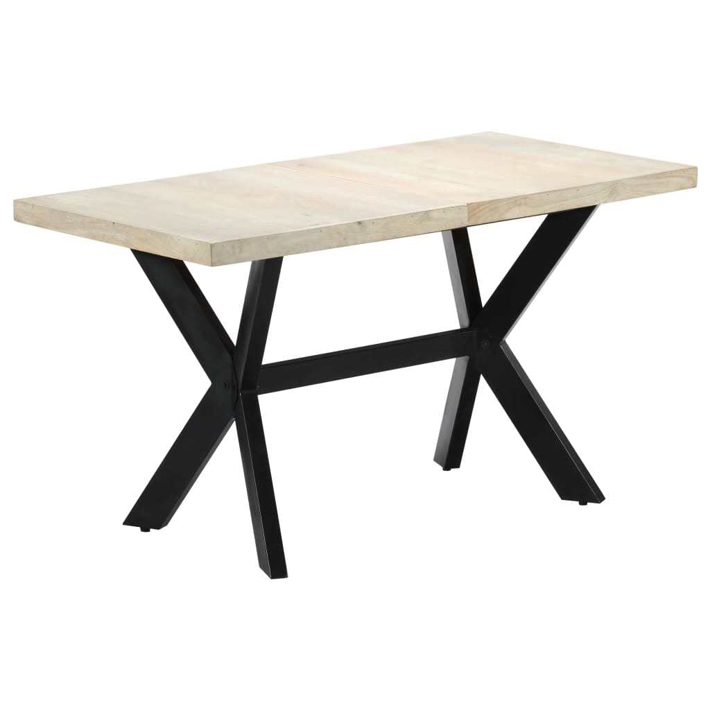 Rustic Expandable Dining Table with Metal Frame & Solid Mango Wood Top - Outdoor Patio Table, Industrial Rectangular Coffee Table with Spider Legs - Perfect for Backyard Gatherings, Farmhouse Kitchens & Modern Living Rooms