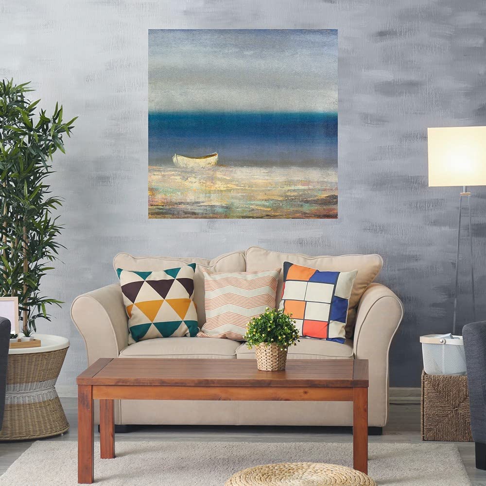 Ocean Art Canvas Wall Decor by Kemp – 22x22 Inch Ready to Hang Painting for Living Room, Bedroom, Office & More – Coastal Themed Home Decor for Beach House, Nursery & Bathroom