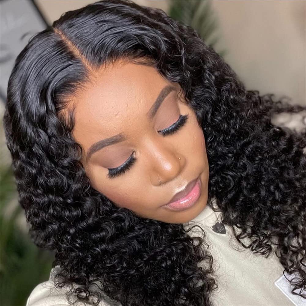 5x5 HD Lace Closure Wigs Human Hair Deep Wave - 10A Grade 180% Density Glueless Lace Front Wigs for Black Women - Pre Plucked Hairline with Baby Hair 18 Inch - Perfect for Daily Wear, Parties, and Special Occasions
