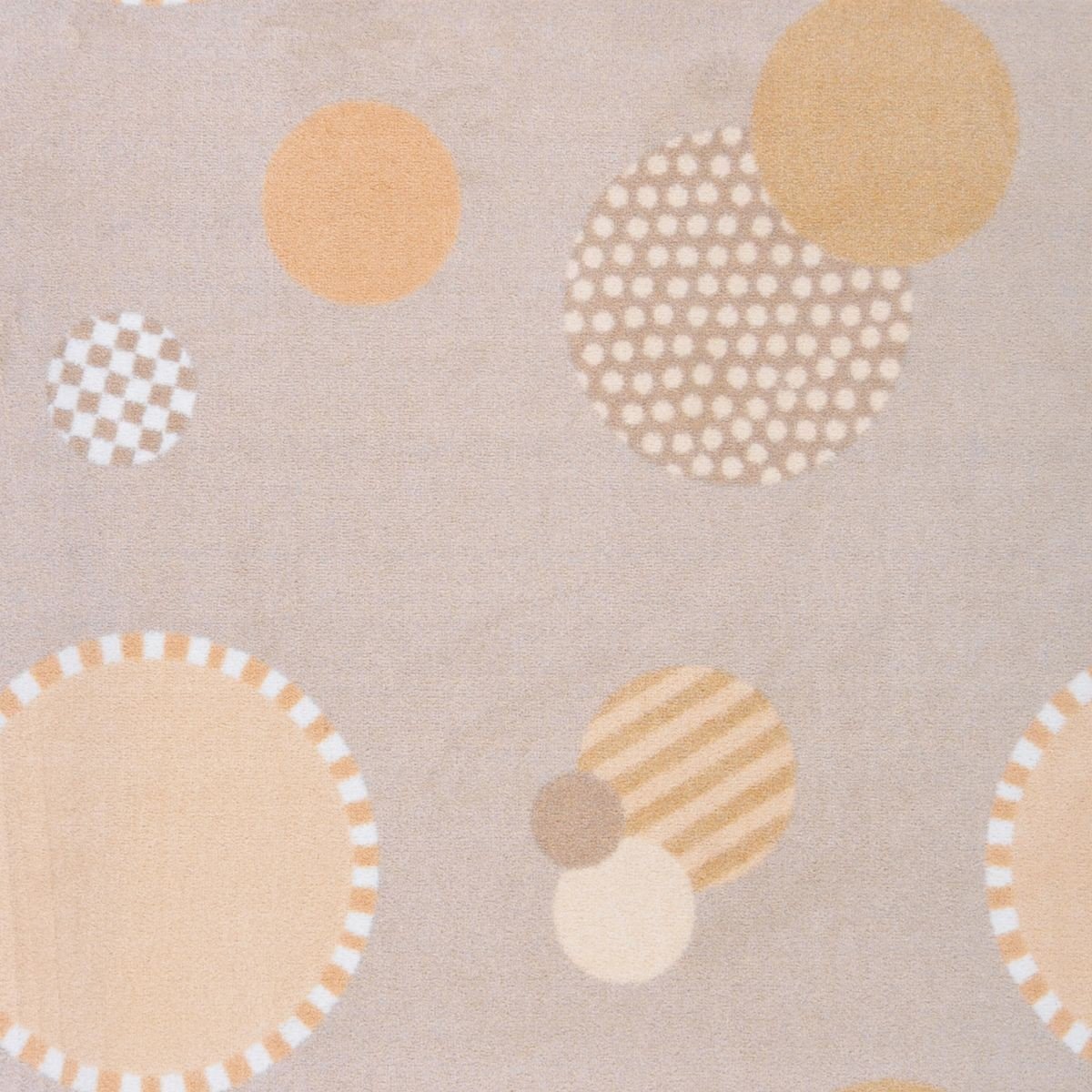 Joy Carpets Playful Patterns Baby Dots Area Rug - Soft Non-Slip Nursery Rug for Kids Room, Playroom & Bedroom - Beige 3'x5' Machine Washable Rug