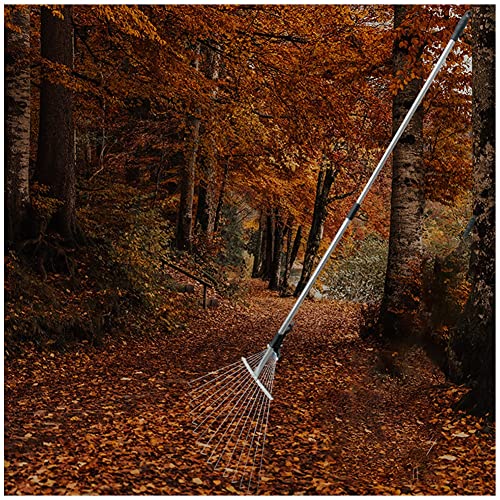 **Adjustable Telescopic Garden Leaf Rake - Expandable Metal Rake Head for Lawns, Yards & Delicate Plants - Perfect Gardening Tool & Gift for Outdoor Enthusiasts (Ideal for Fall Cleanup, Landscaping & Lawn Care)**