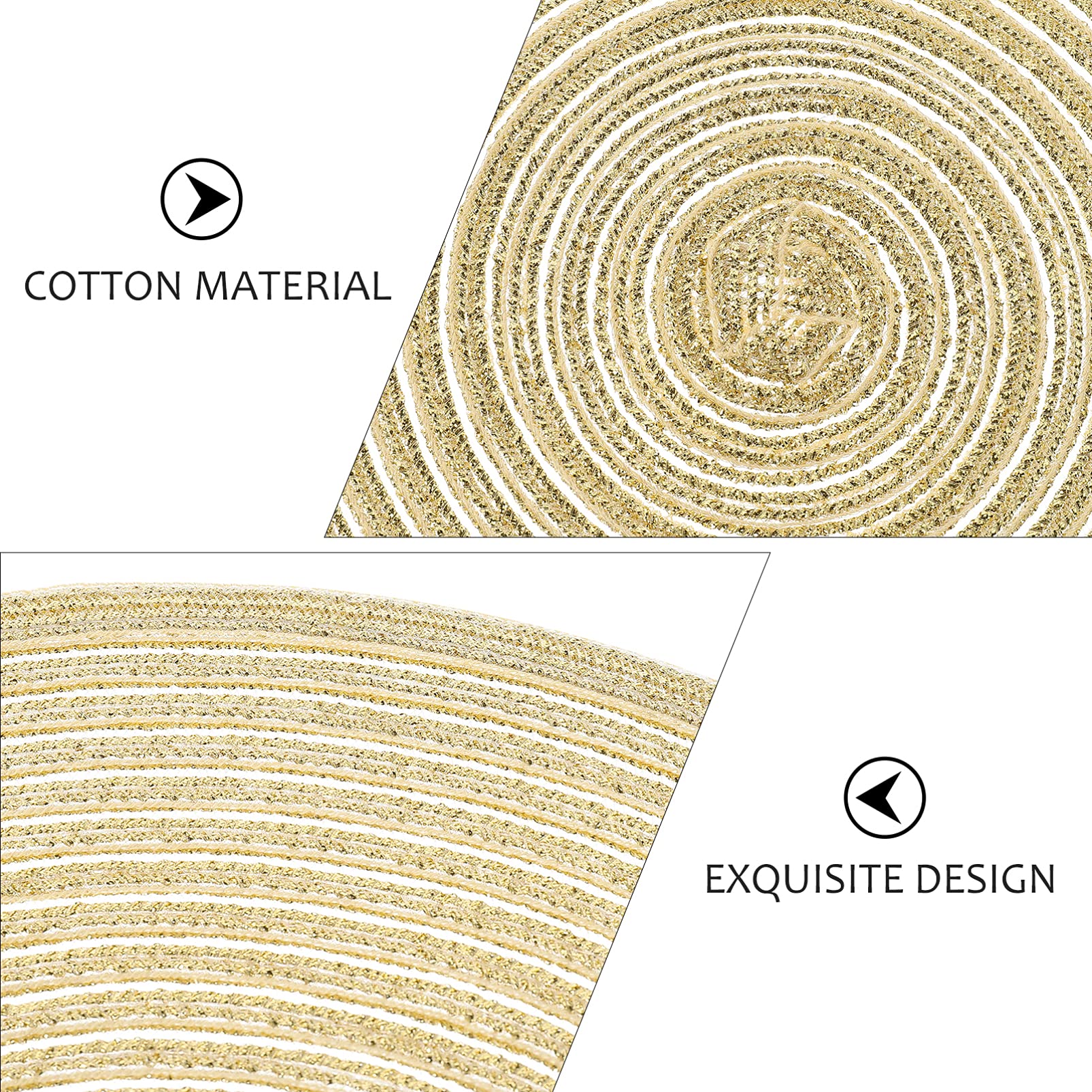 4-Piece Hemoton Woven Placemats Set - Decorative Round Non-Slip Cotton Table Mats for Tea Ceremony, Dining, and Western Style Home Decor | Perfect for Bohemian Tables, Kung Fu Tea Coasters & Everyday Use