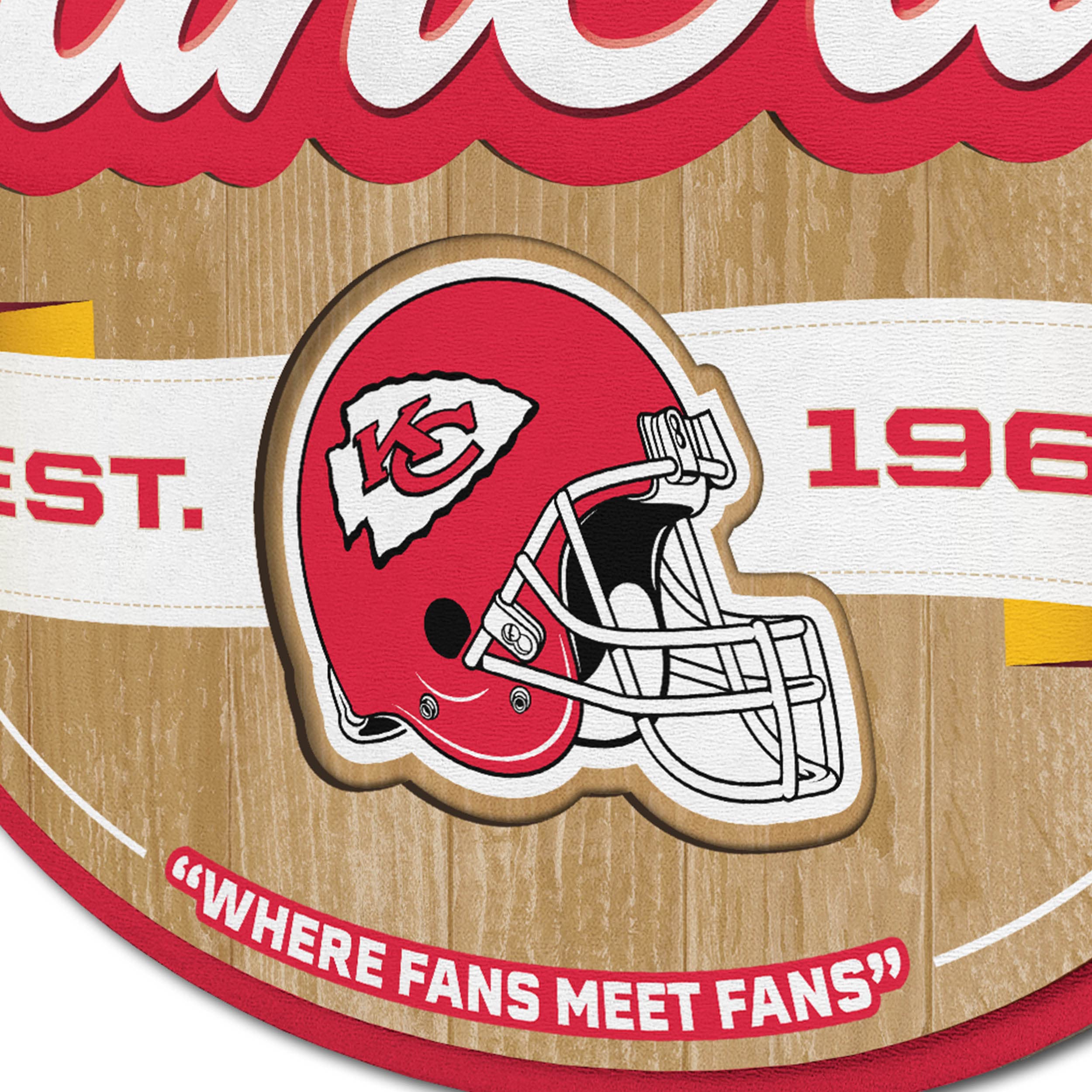YouTheFan NFL Kansas City Chiefs Fan Cave Sign - Premium Team Logo Wall Decor for Chiefs Fans - Perfect for Game Room, Man Cave, Sports Bar & Home Decor