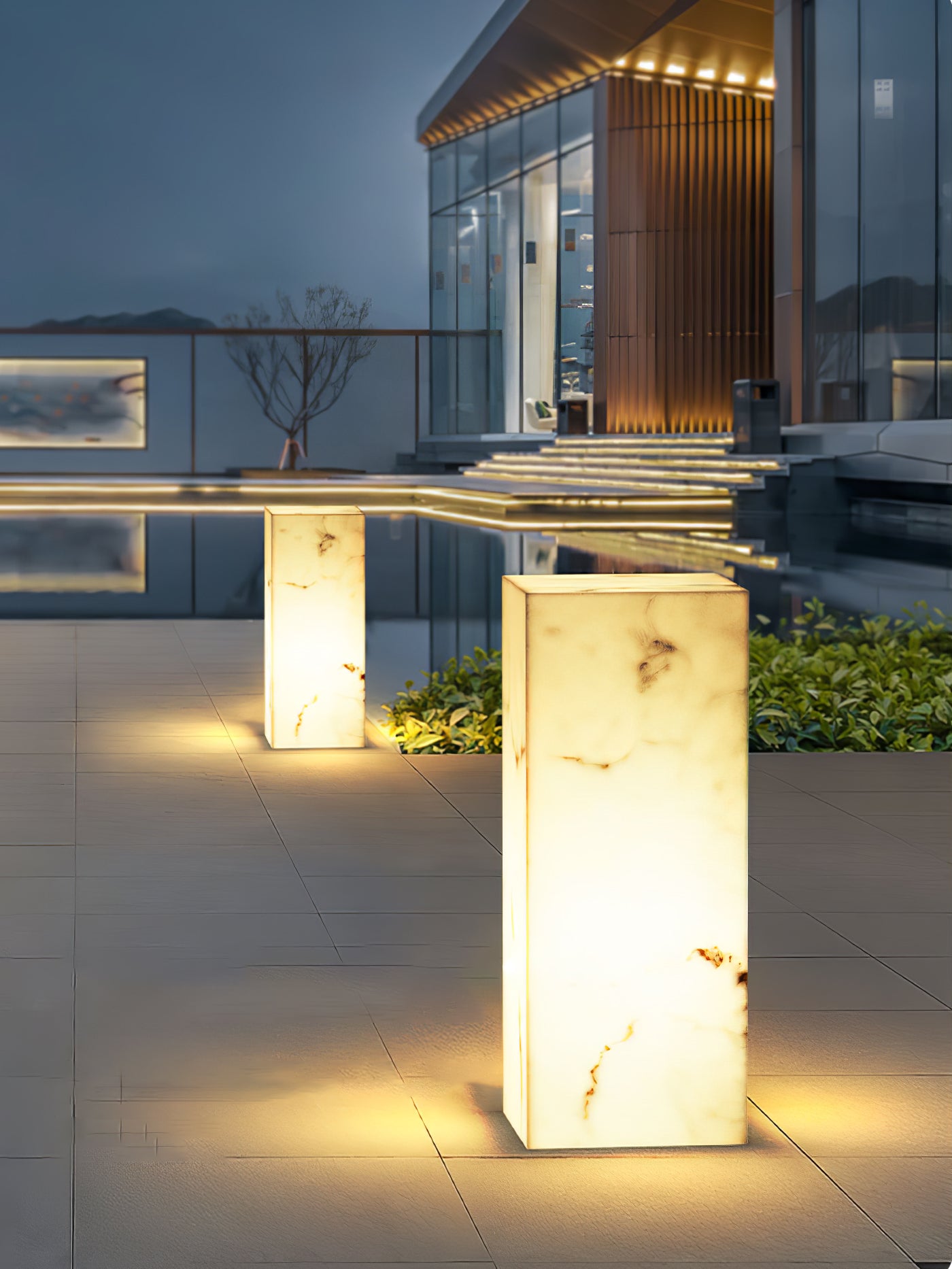 Modern Imitation Marble Cube Outdoor Light - Waterproof LED Garden Lighting for Patio, Pathway, and Landscape Decoration