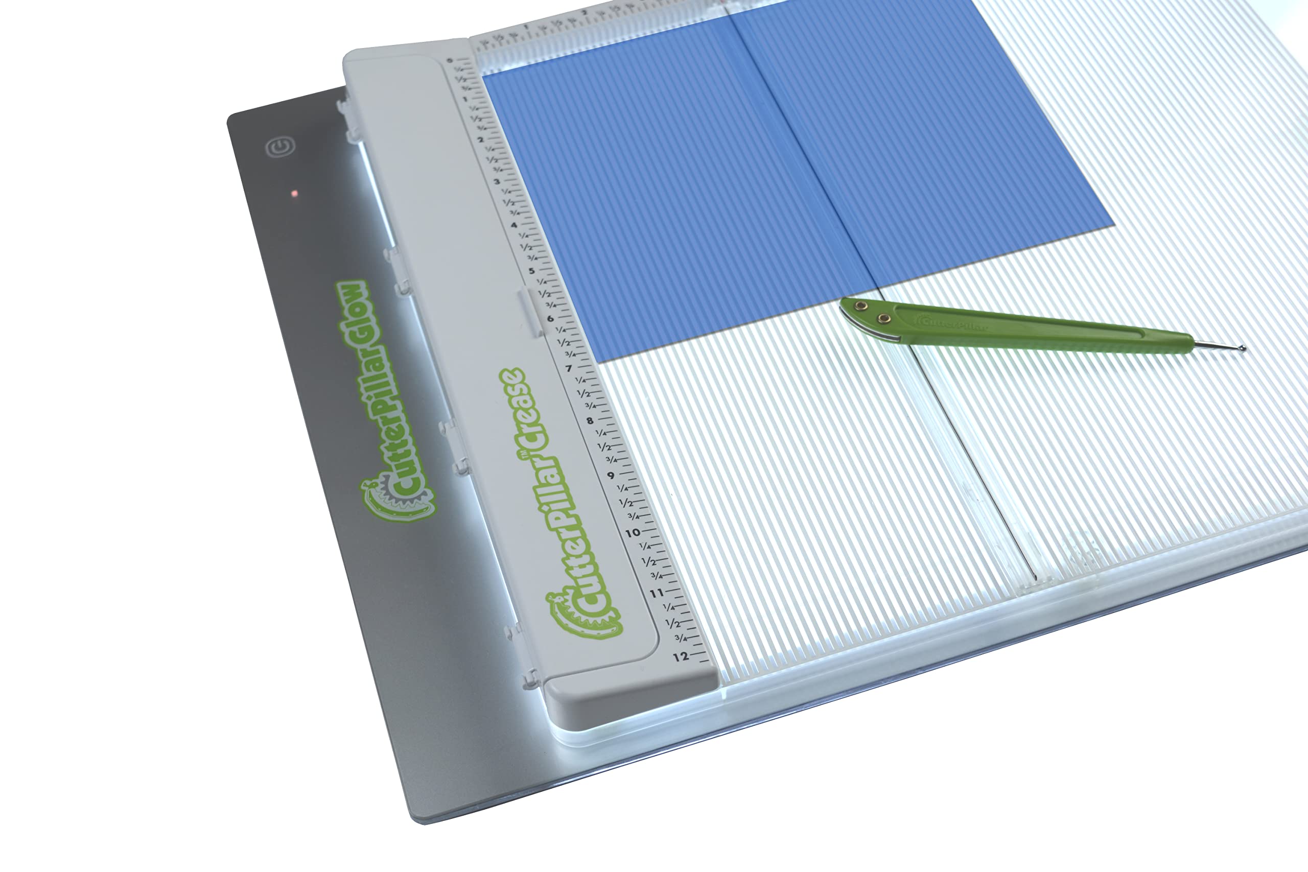 Cutterpillar Crease Transparent Scoring Board - Card Making & Scrapbooking Tool for Paper Crafts, Envelope Maker, Crafting Supplies - Translucent ABS Plastic - Perfect for DIY Greeting Cards, Invitations & Gift Packaging