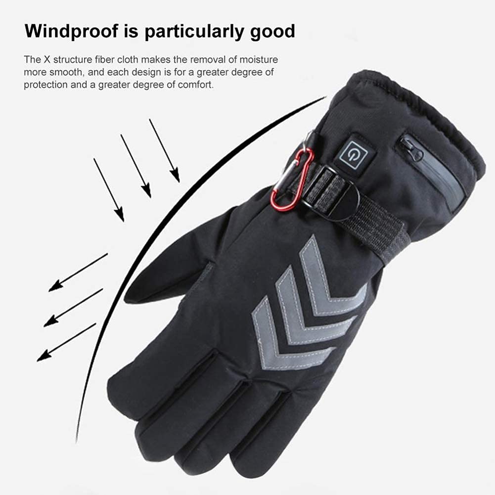 Electric Heated Gloves for Women & Men - Touchscreen Thermal Gloves with 3 Temperature Settings, 2600mAh Battery & Reflective Tape - Perfect for Skiing, Snowboarding, Hiking & Winter Outdoor Activities
