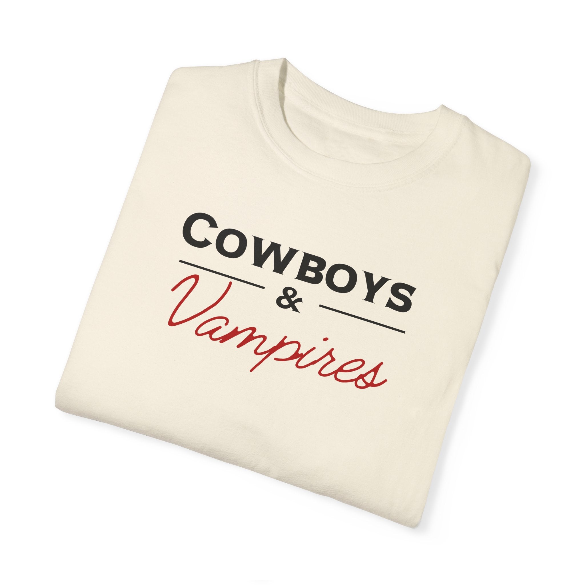 Trendy Cowboys & Vampires Graphic T-Shirt for Men & Women - Soft Cotton Tee for Casual Wear, Halloween Costumes & Themed Parties