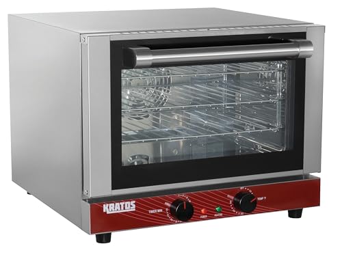 Kratos Commercial Oven - 120V Electric Countertop Convection Oven | Holds 3 Quarter Size Sheet Pans | Perfect for Bakeries, Restaurants & Catering Businesses (Model 29M-001)