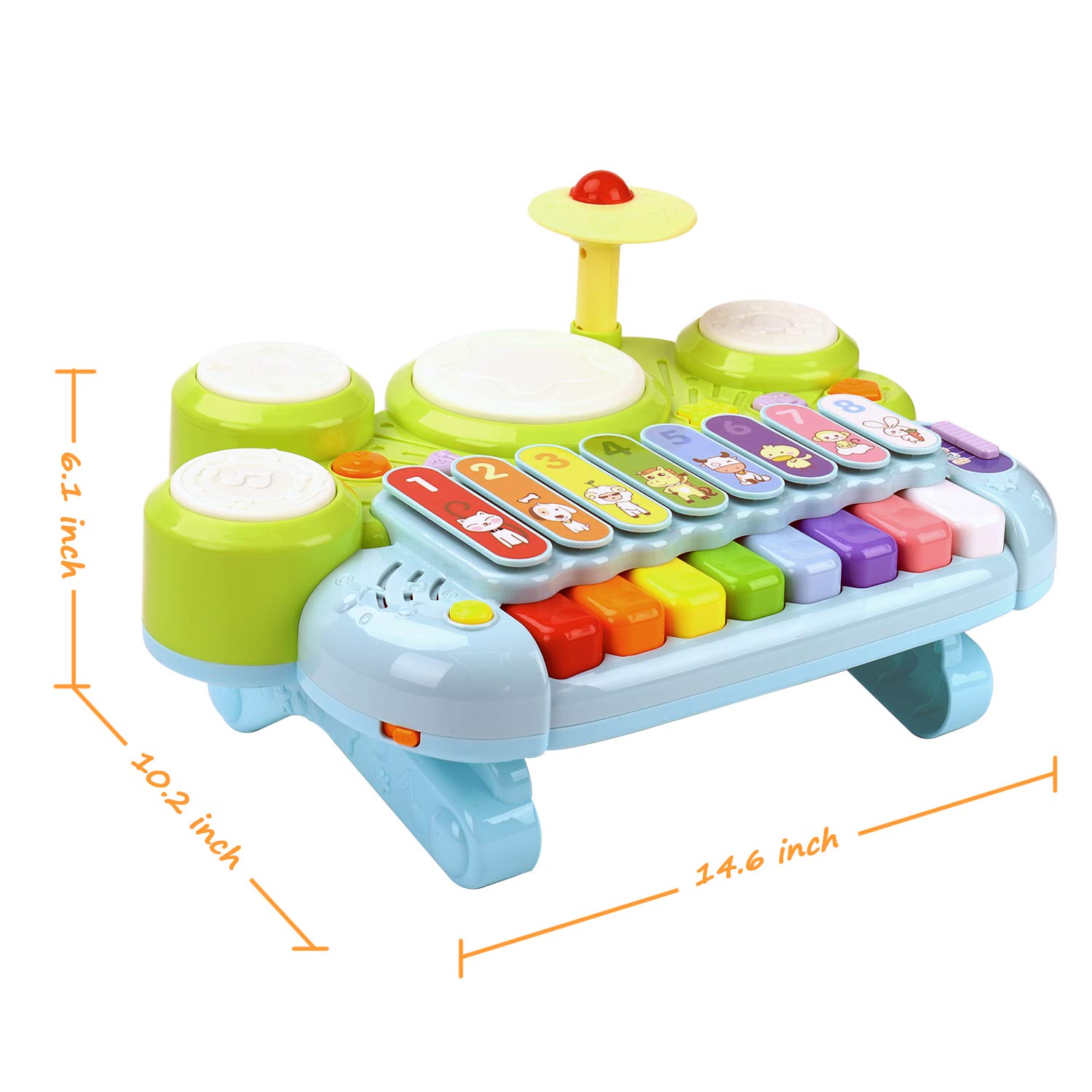 **3-in-1 Baby Musical Toy Set - Piano Keyboard, Xylophone & Drum for Toddlers 1-3 Years | Early Learning Instrument for Boys & Girls | Perfect Birthday, Easter Gift for Infants 6-24 Months | Fun Educational Play for Home & Daycare**