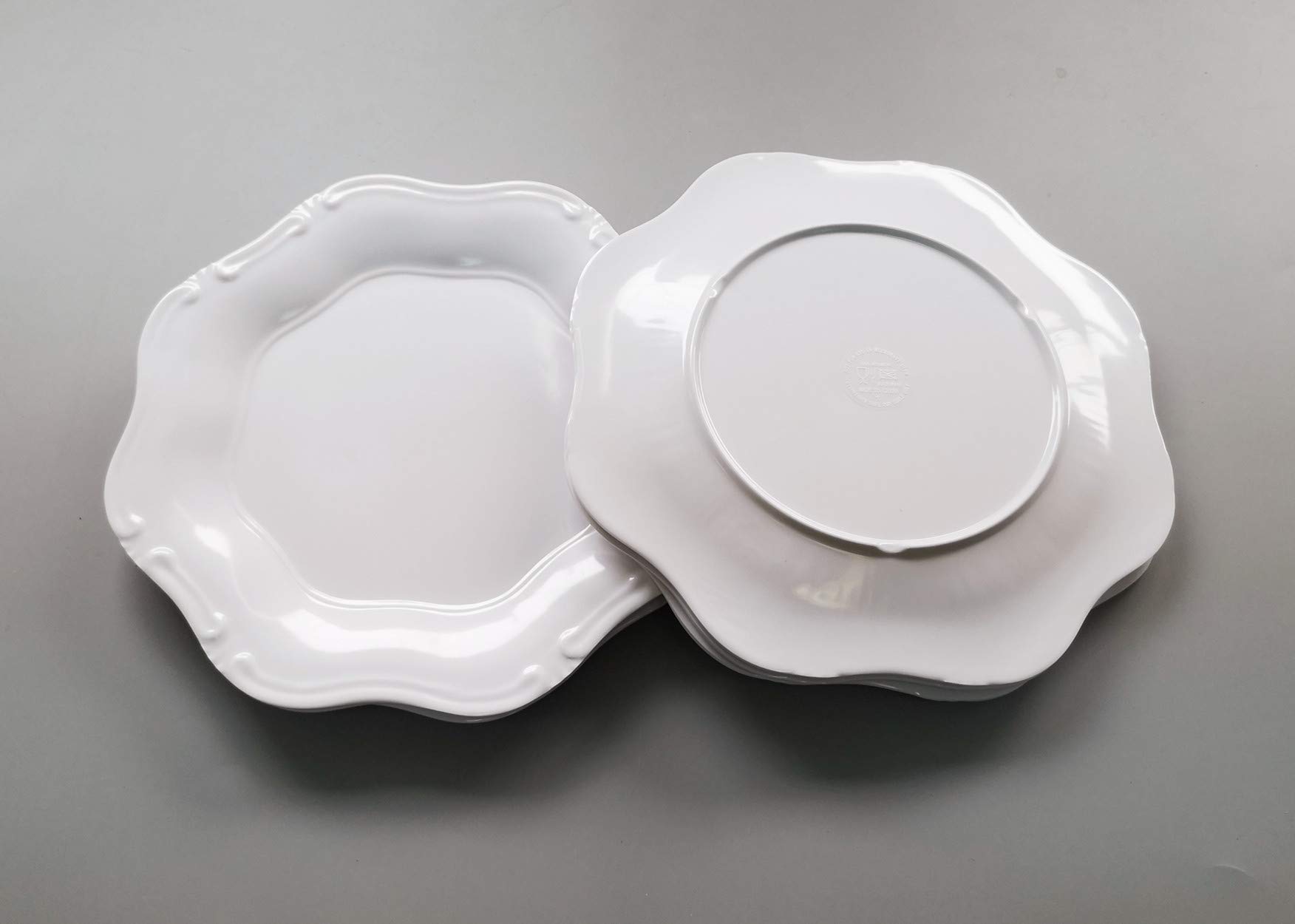 6-Piece Melamine Dinner Plates Set - 11 Inch Durable White Plates for Indoor & Outdoor Dining - Perfect for Restaurants, Picnics, and Everyday Use
