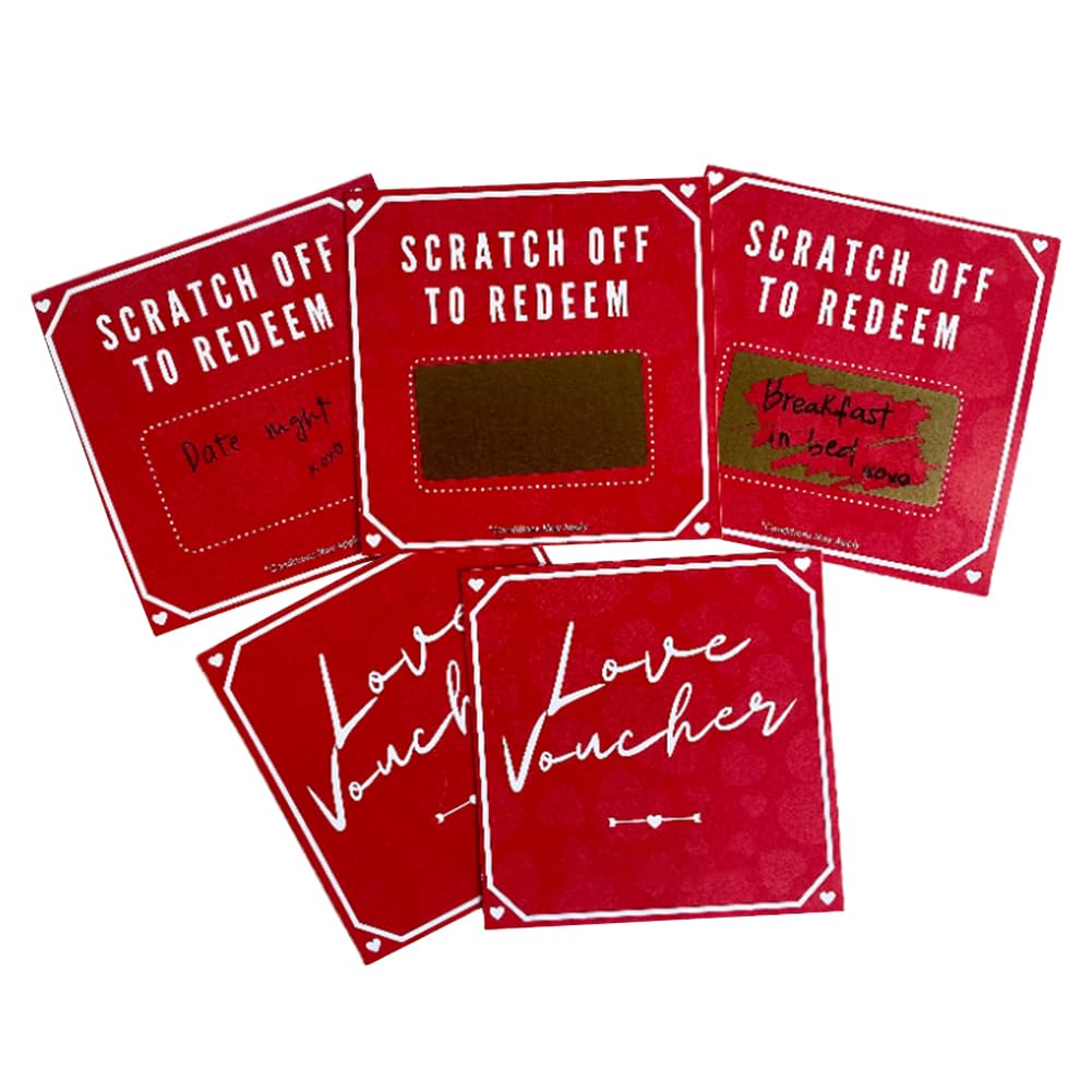 5Pcs Romantic Birthday Scratch Off Cards - Motivational Love Coupons for Boyfriend & Girlfriend - Perfect for Anniversaries, Valentine's Day & Special Occasions