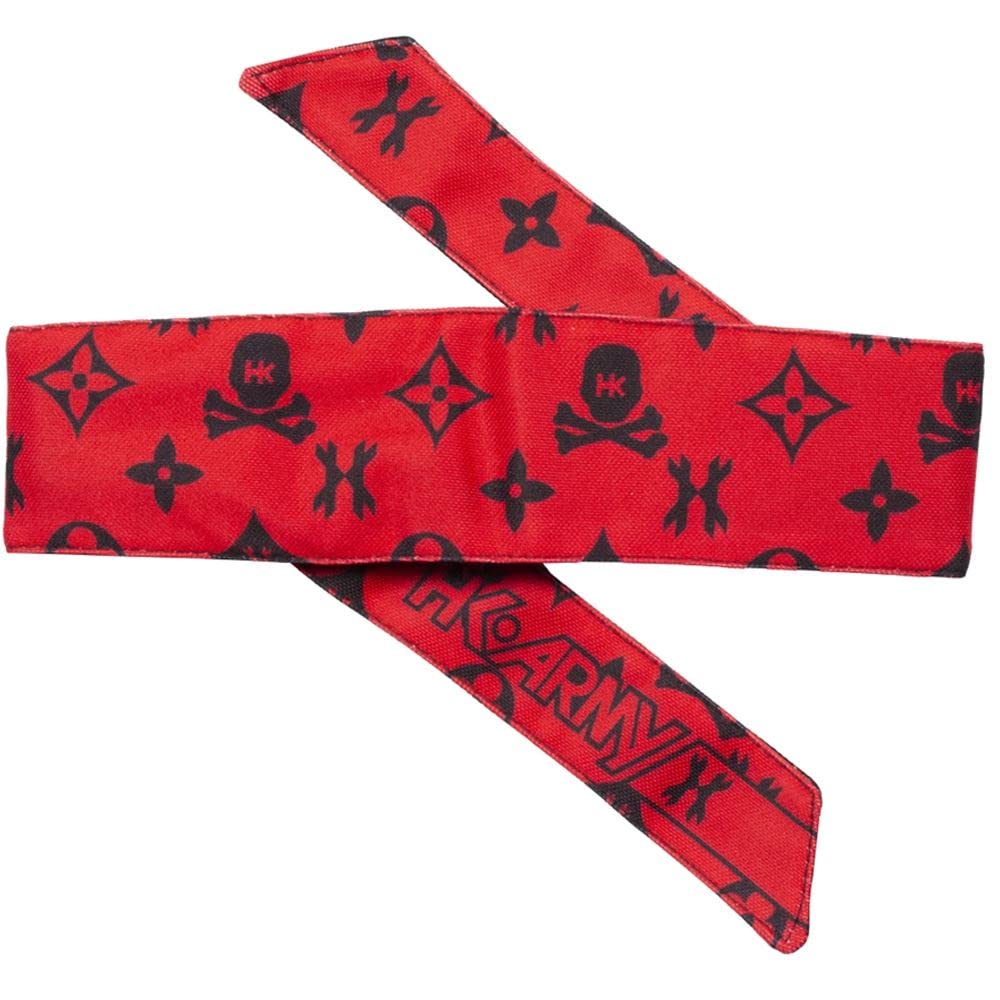 HK Army Paintball Headband - Monogram Red/Black | Sweat Absorbing & Comfortable for Paintball, Airsoft & Outdoor Sports