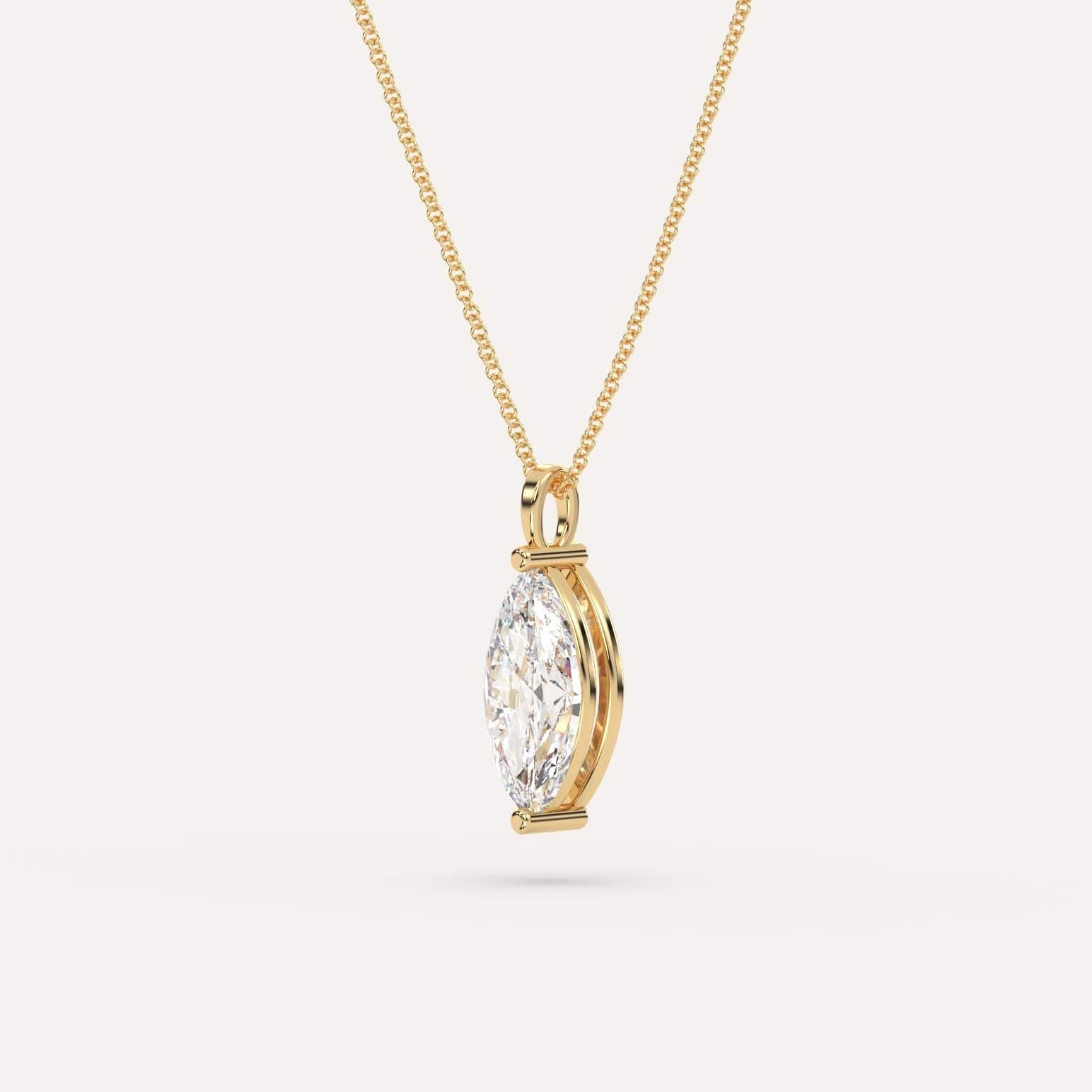 2 Carat Marquise Cut Diamond Pendant Necklace in 14K Gold - Elegant Dainty Jewelry Gift for Women, Perfect for Anniversary, Valentine's Day & Special Occasions