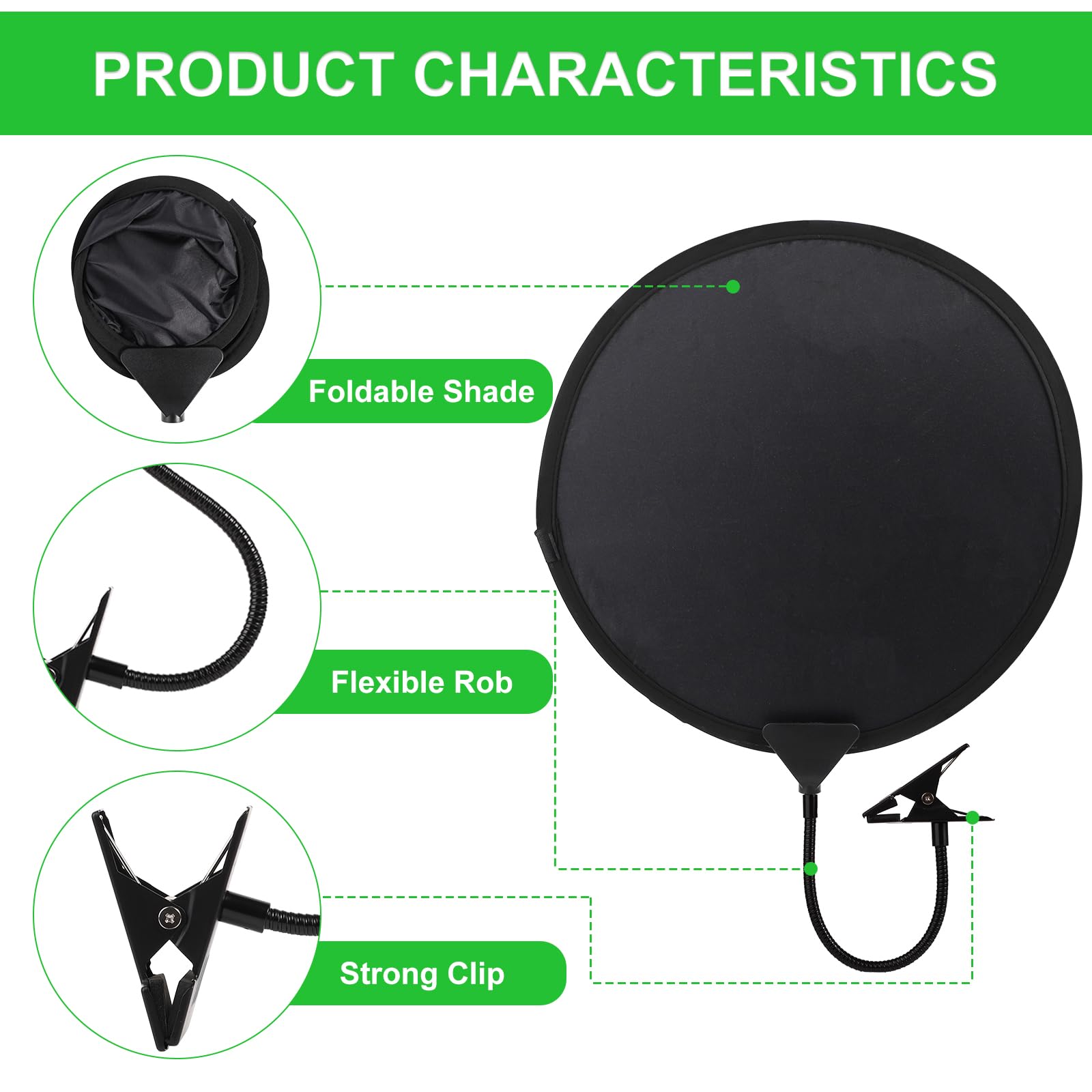 15.7 Inch Foldable Laptop Sun Shade with Clip - Portable Sun Shield for Outdoor Computers, Beach Chairs & Strollers - Perfect for Working Outside, Beach Days & Park Outings (Black)