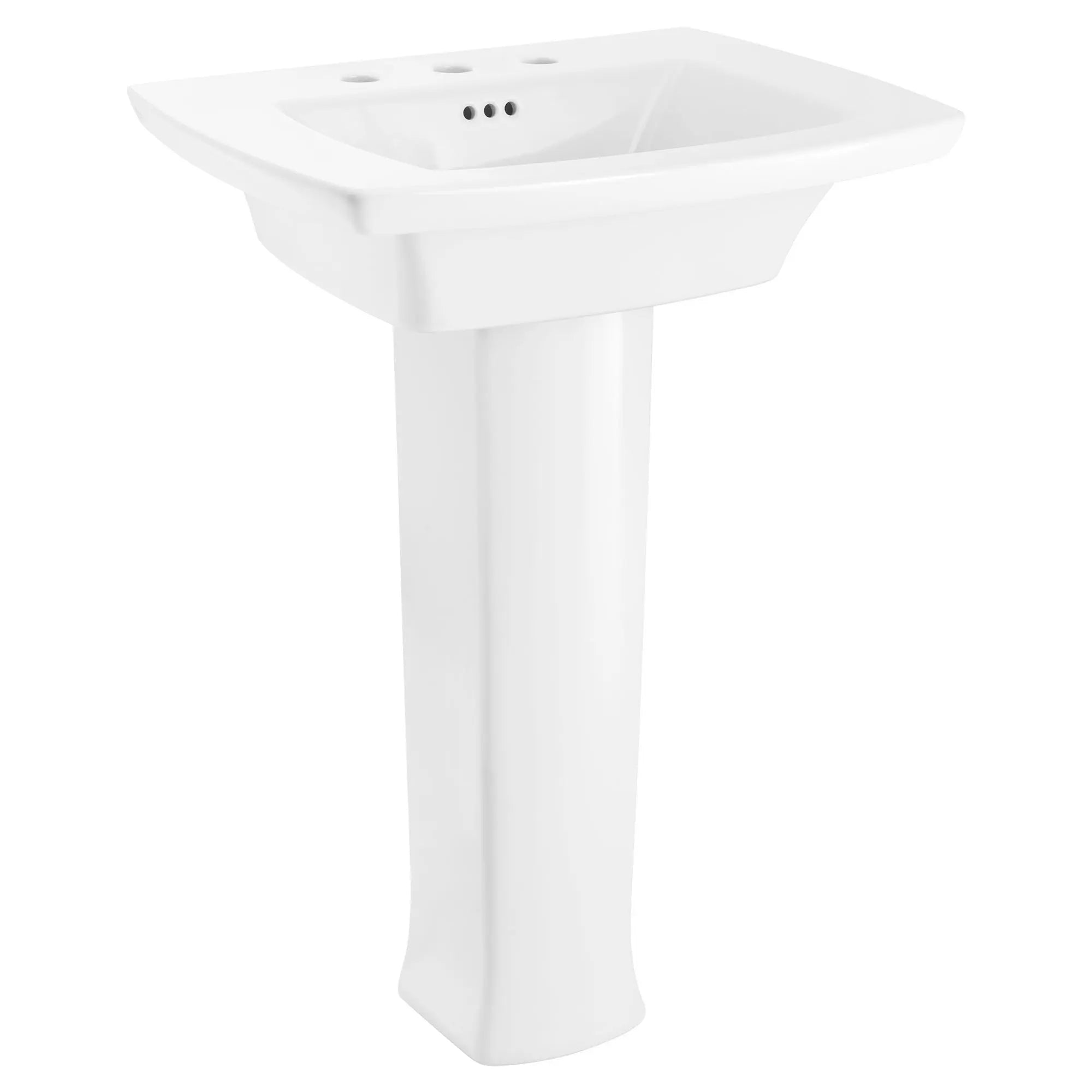 8 Inch Widespread Pedestal Sink Top with Leg Set - Modern Bathroom Vanity for Small Space, Perfect for Powder Rooms and Guest Bathrooms