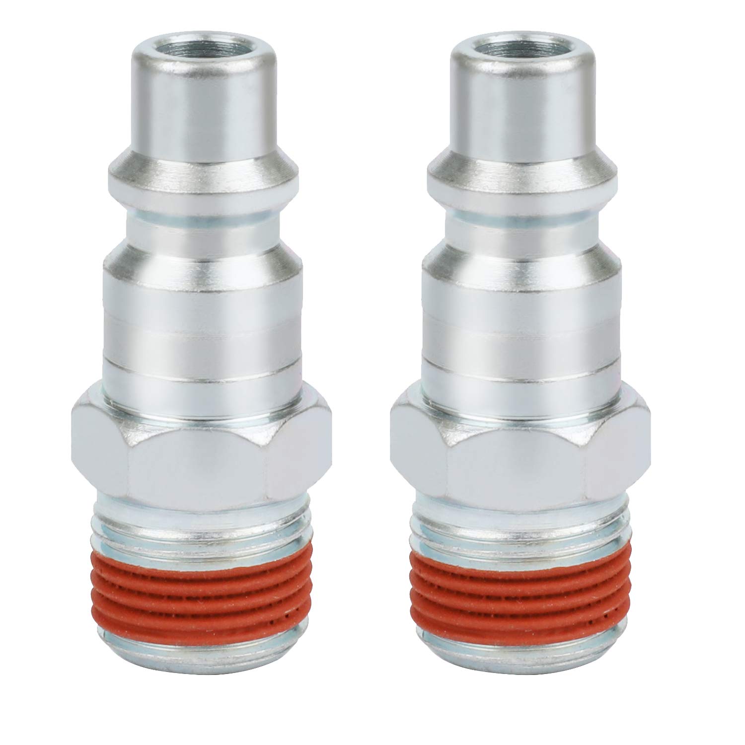WYNNsky 3/8'' MNPT Industrial Air Compressor Plug with Sealant - 2 Pack Air Tool Fittings Kit for Pneumatic Systems, HVAC & Automotive Repair