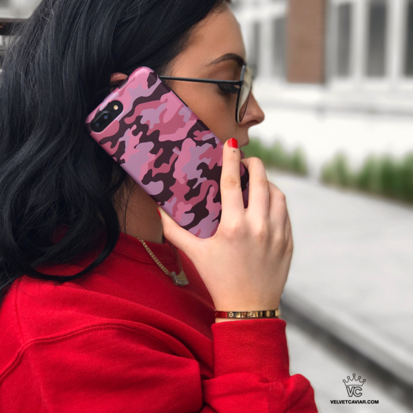 Dusty Rose Camo iPhone Case - Trendy Protective Phone Cover for iPhone 13/14/15 Pro Max - Perfect for Outdoor Adventures, Travel & Daily Use