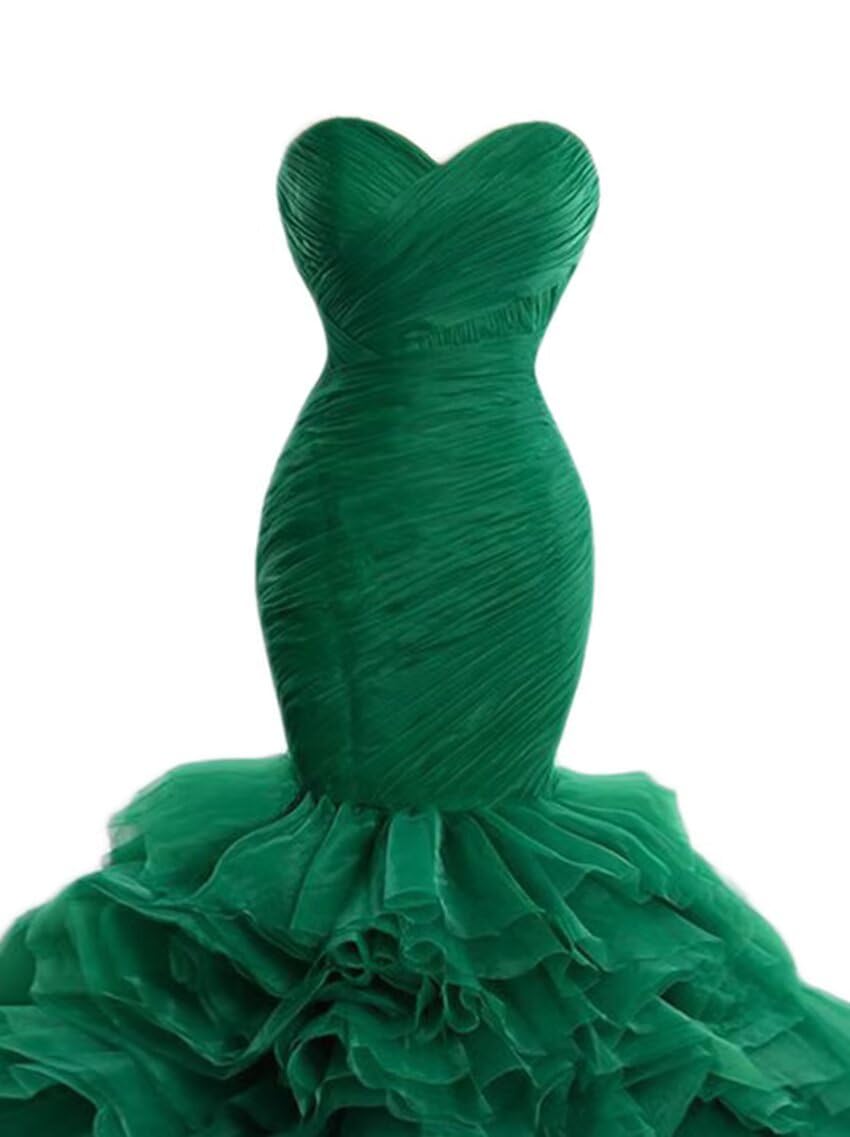 Elegant Sweetheart Neckline Mermaid Wedding Dress with Ruffles & Tiers - Women's Formal Evening Gown for Bridal, Prom, and Special Occasions