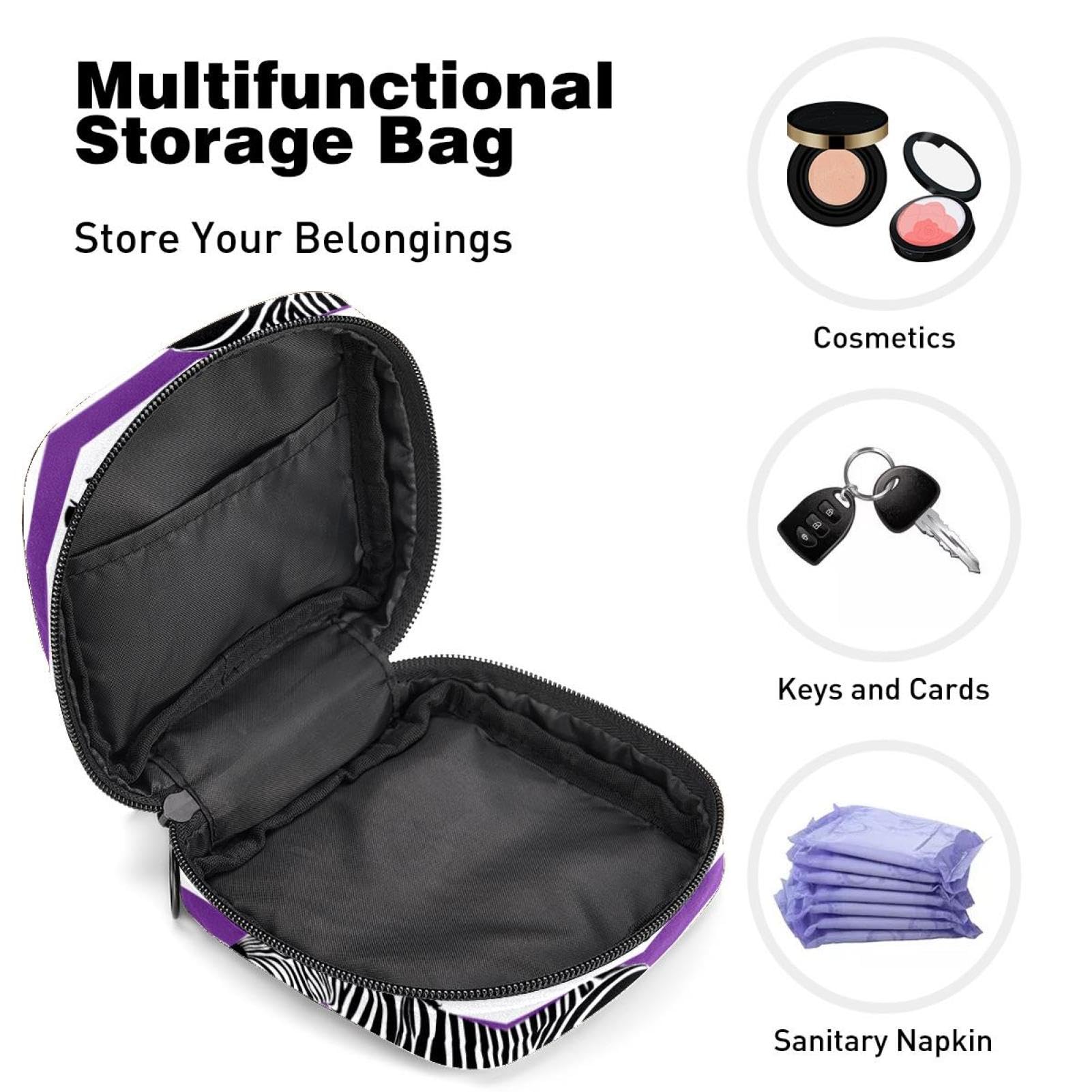 Menstrual Hygiene Pouch - Waterproof Period Kit Organizer Bag for School, Travel & Gym - Compact Storage for Pads, Tampons & Menstrual Cups - Cute Floral Design (Perfect for Teens, College & On-the-Go)