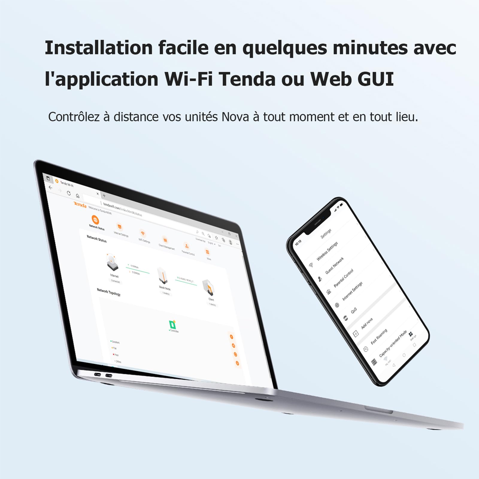 Tenda Nova Mesh MX3 (3-Pack) - AX1500 Dual-Band WiFi 6 Mesh System, Whole Home Coverage up to 270㎡, Easy Setup, Parental Controls, Alexa Compatible - Perfect for Smart Homes and Large Spaces