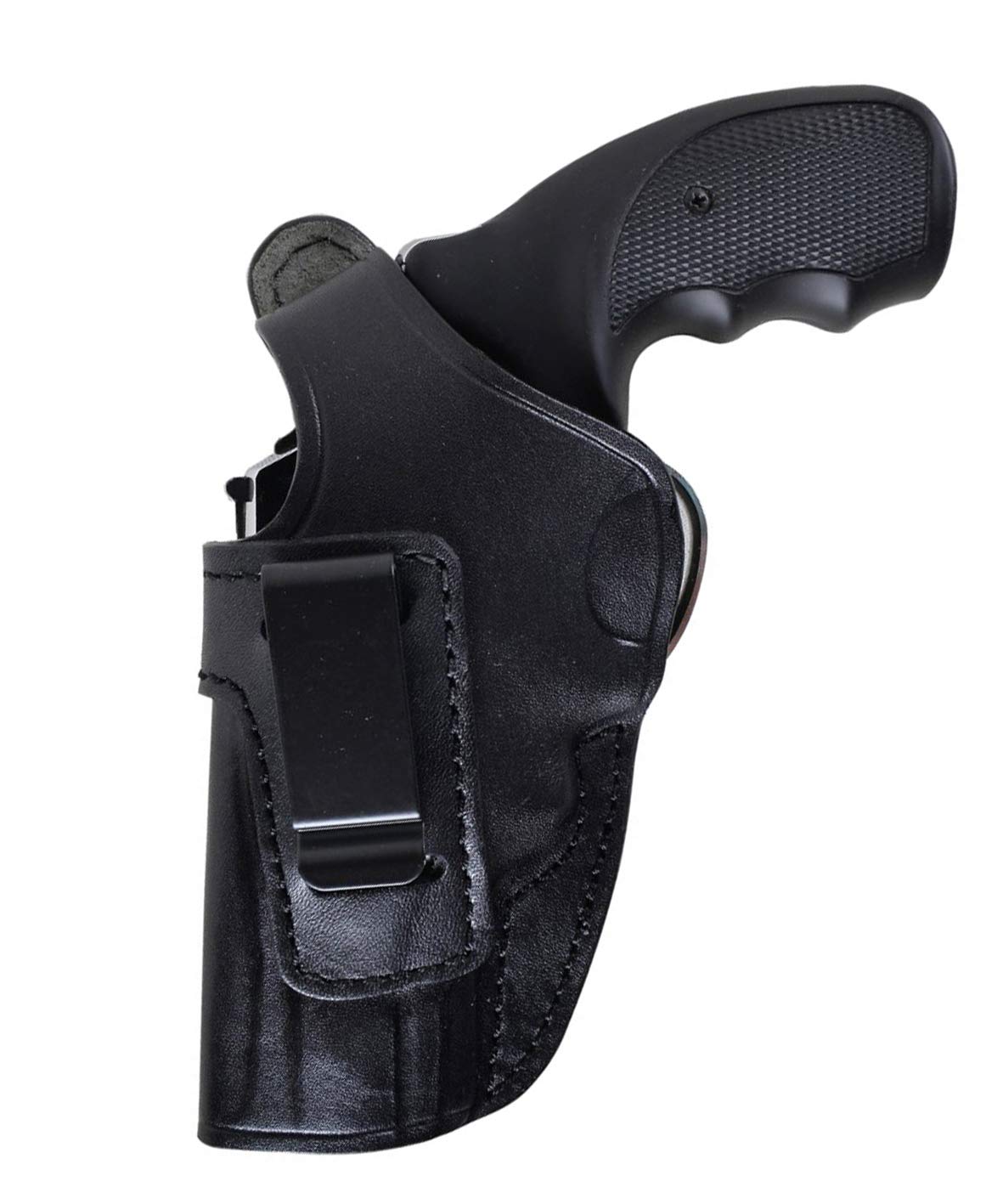 Handcrafted Leather IWB Holster for 3 Inch Revolver - Compatible with 357 Magnum Series & Select Gun Models (Black-Brown) | Concealed Carry, Everyday Use & Range Practice