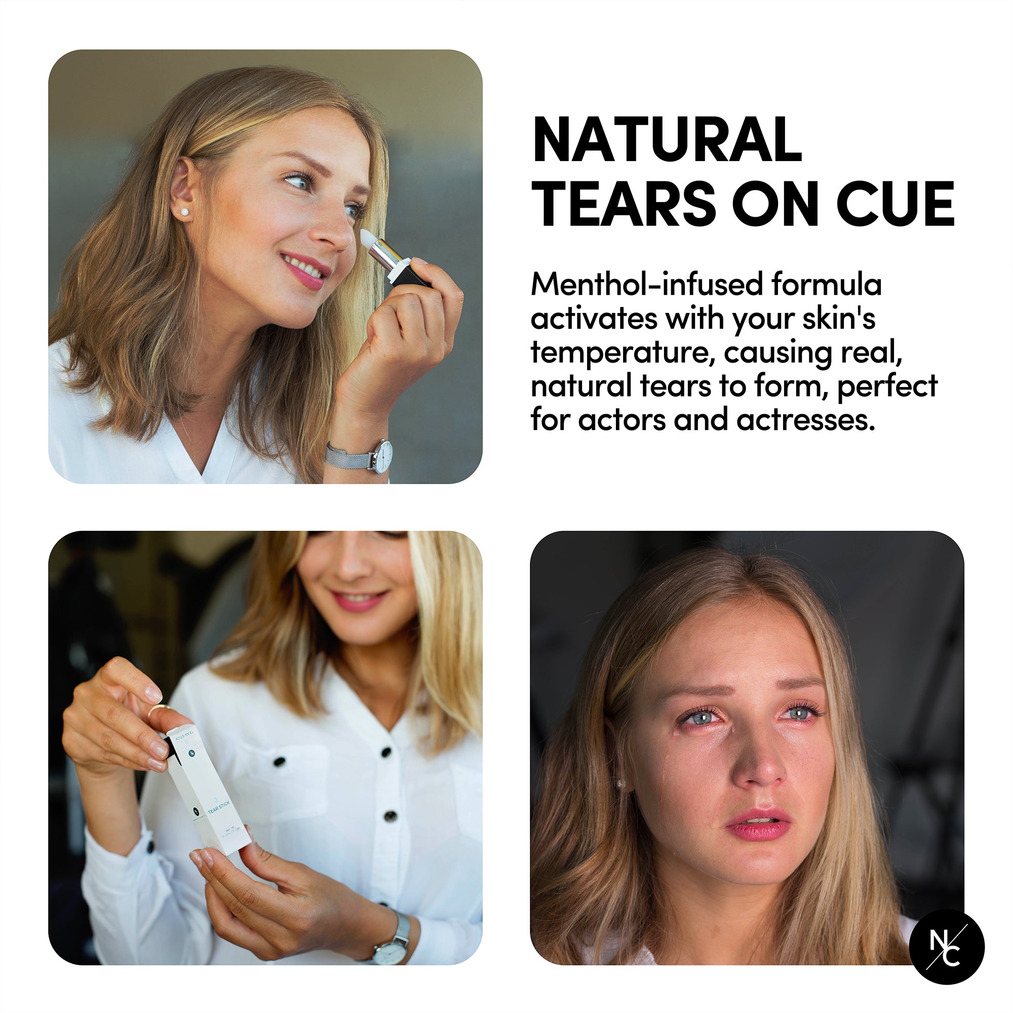 Menthol Infused Wax Tear Stick - Natural Tear Inducer for Actors & Performers - Perfect for Theater, Film, and Emotional Scenes