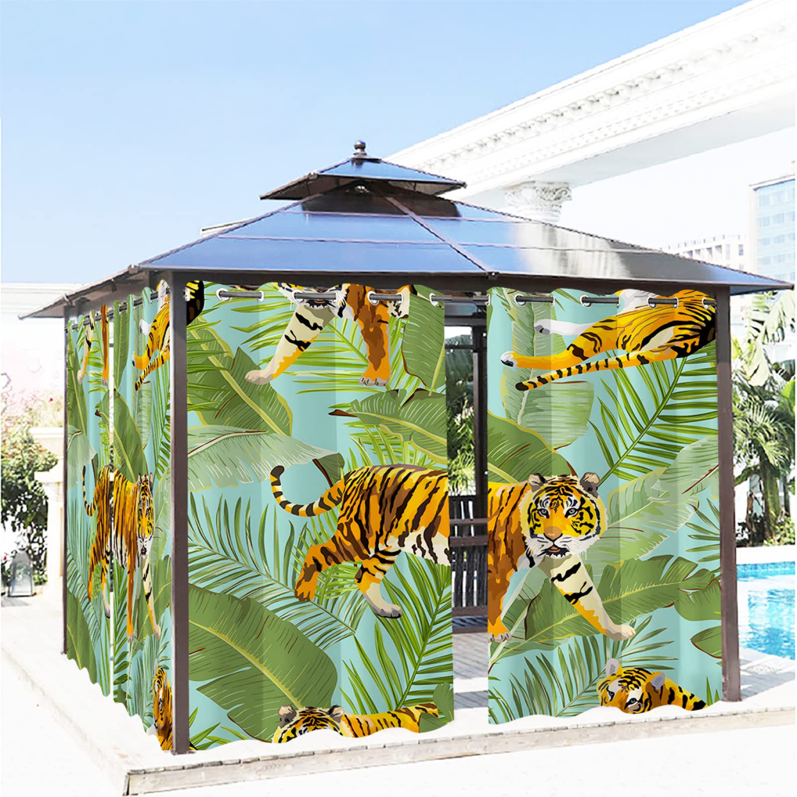 Green Tiger Gazebo Curtains 52