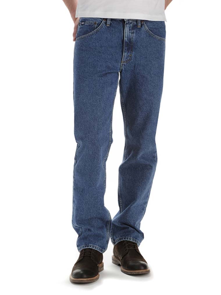 Lee Men's Regular Fit Straight Leg Jeans - Classic 5-Pocket Denim Pants in Pepper Stone Wash | Comfortable Casual & Work Wear for Everyday Use