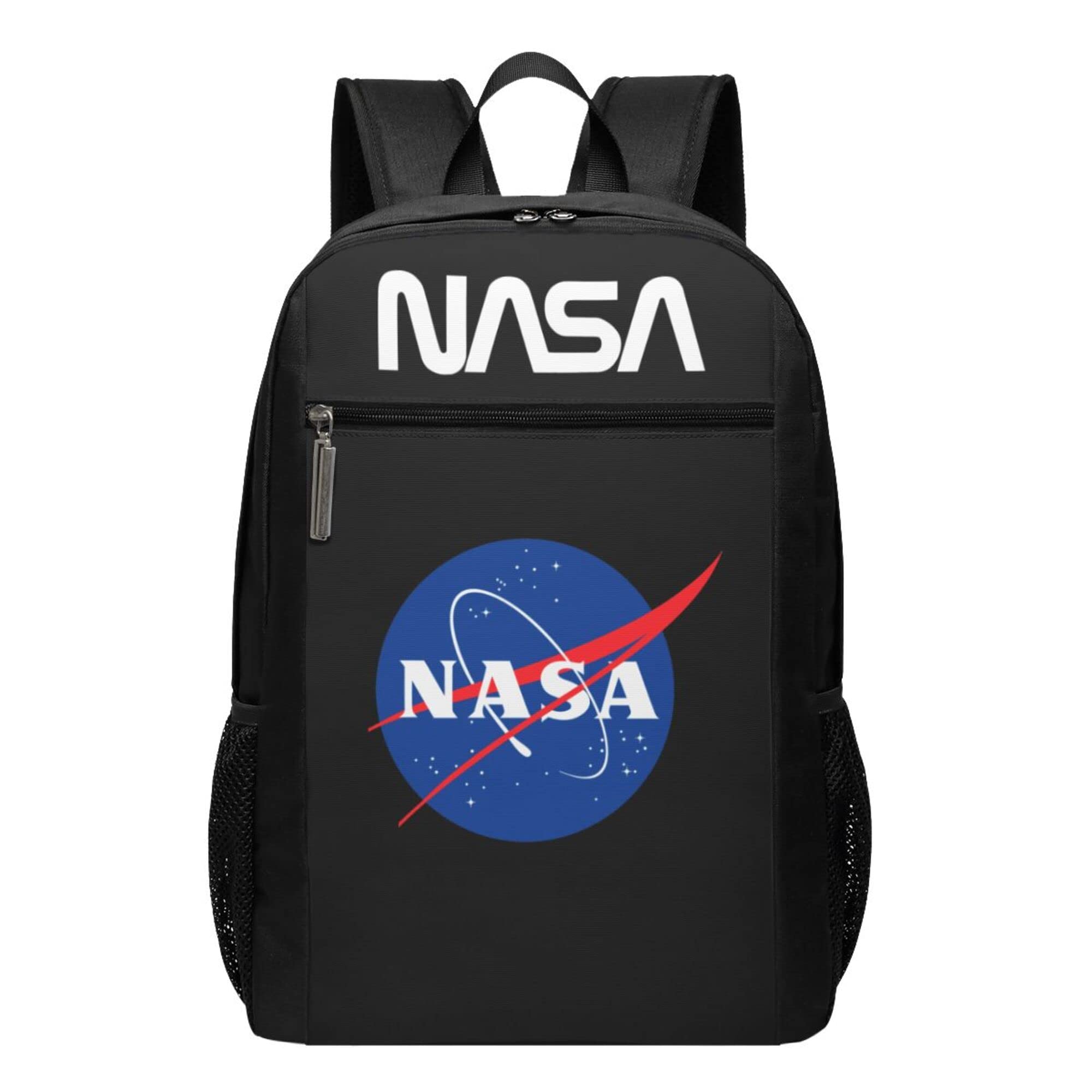 NASA Backpack for Men & Women - Astronaut Logo Print Casual Travel Laptop Bag, Large Capacity School Backpack, Durable Sports Bag for Hiking, Gym, Work & College (Black, One Size)