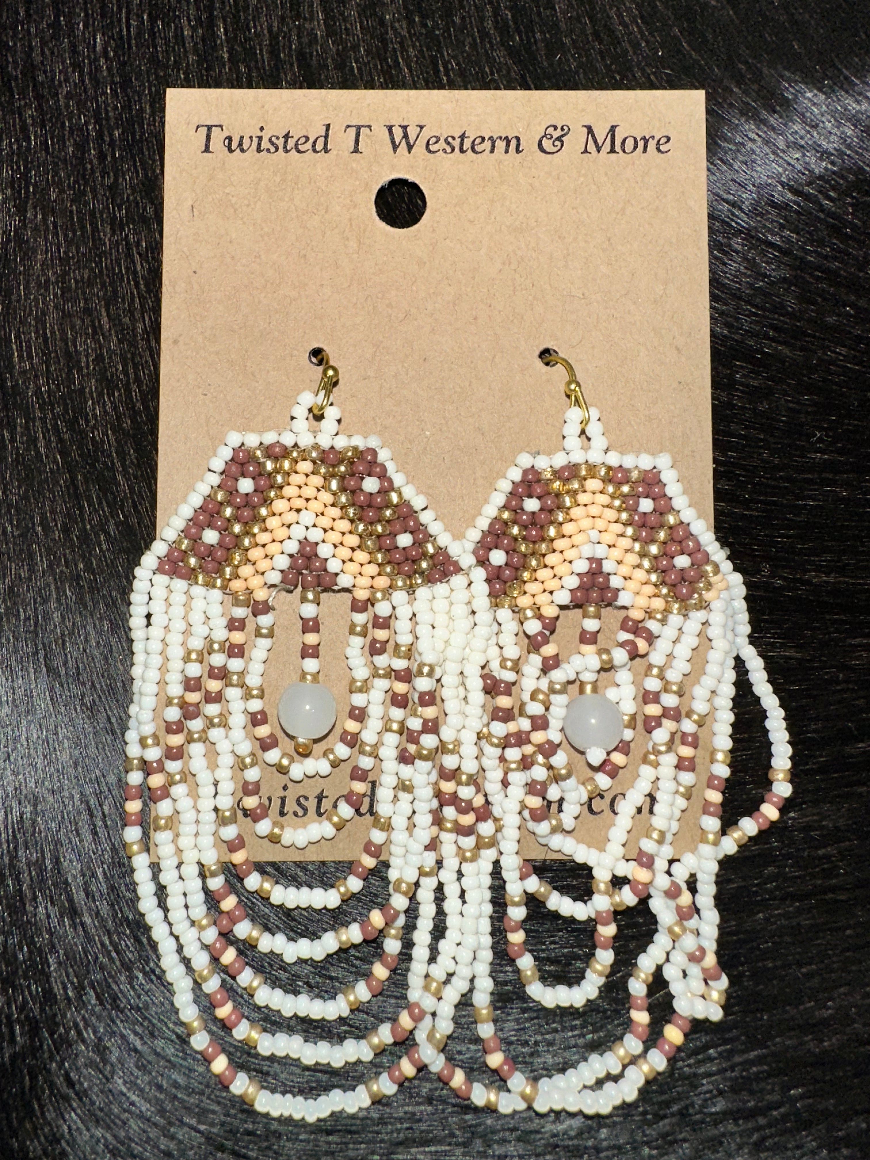 Ivory Seed Bead Earrings - Handmade Bohemian Dangle Earrings for Women | Perfect for Weddings, Parties & Boho Fashion