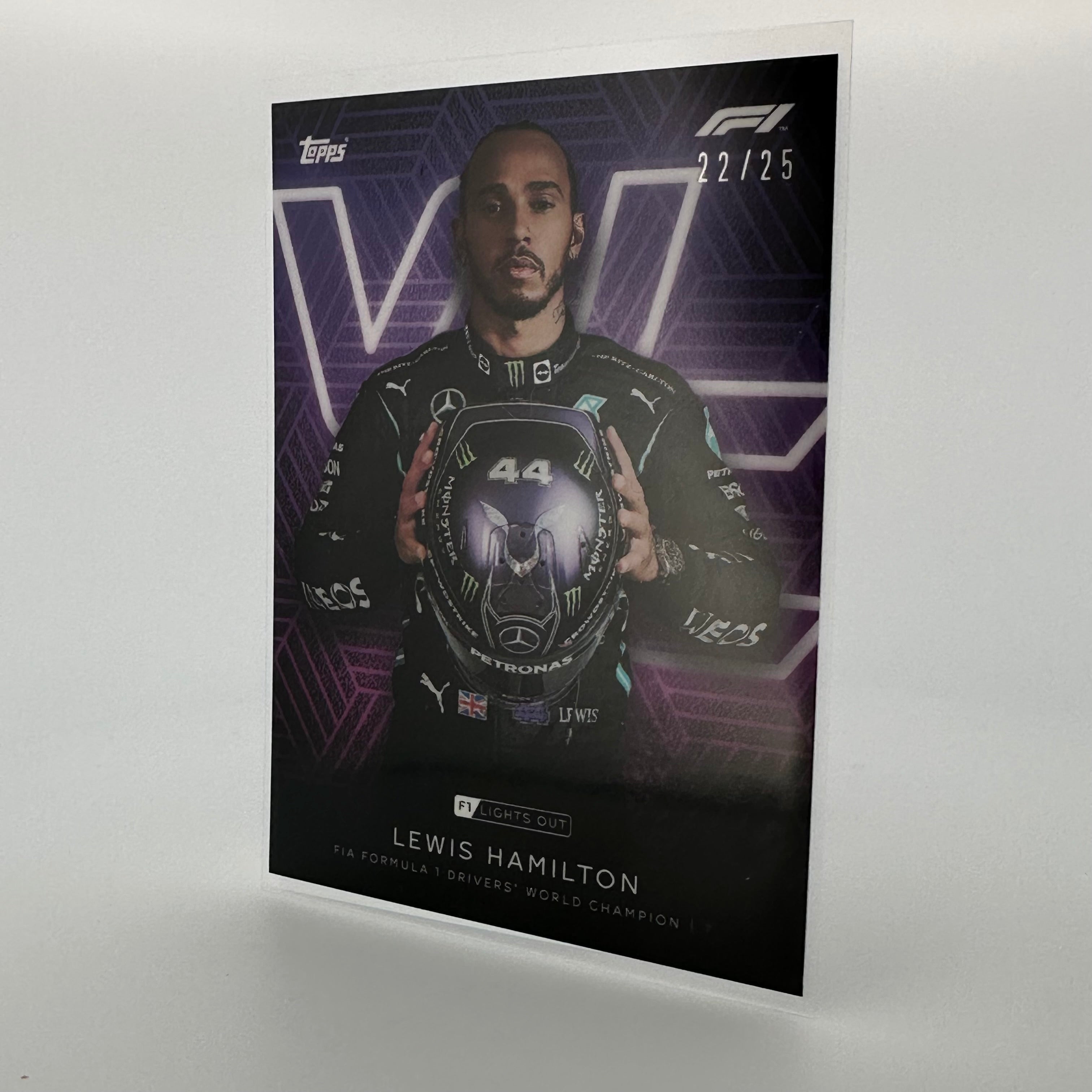 Lewis Hamilton 2022/25 F1 World Champion Purple Parallel Collectible Card - Perfect for Racing Fans & Memorabilia Collectors