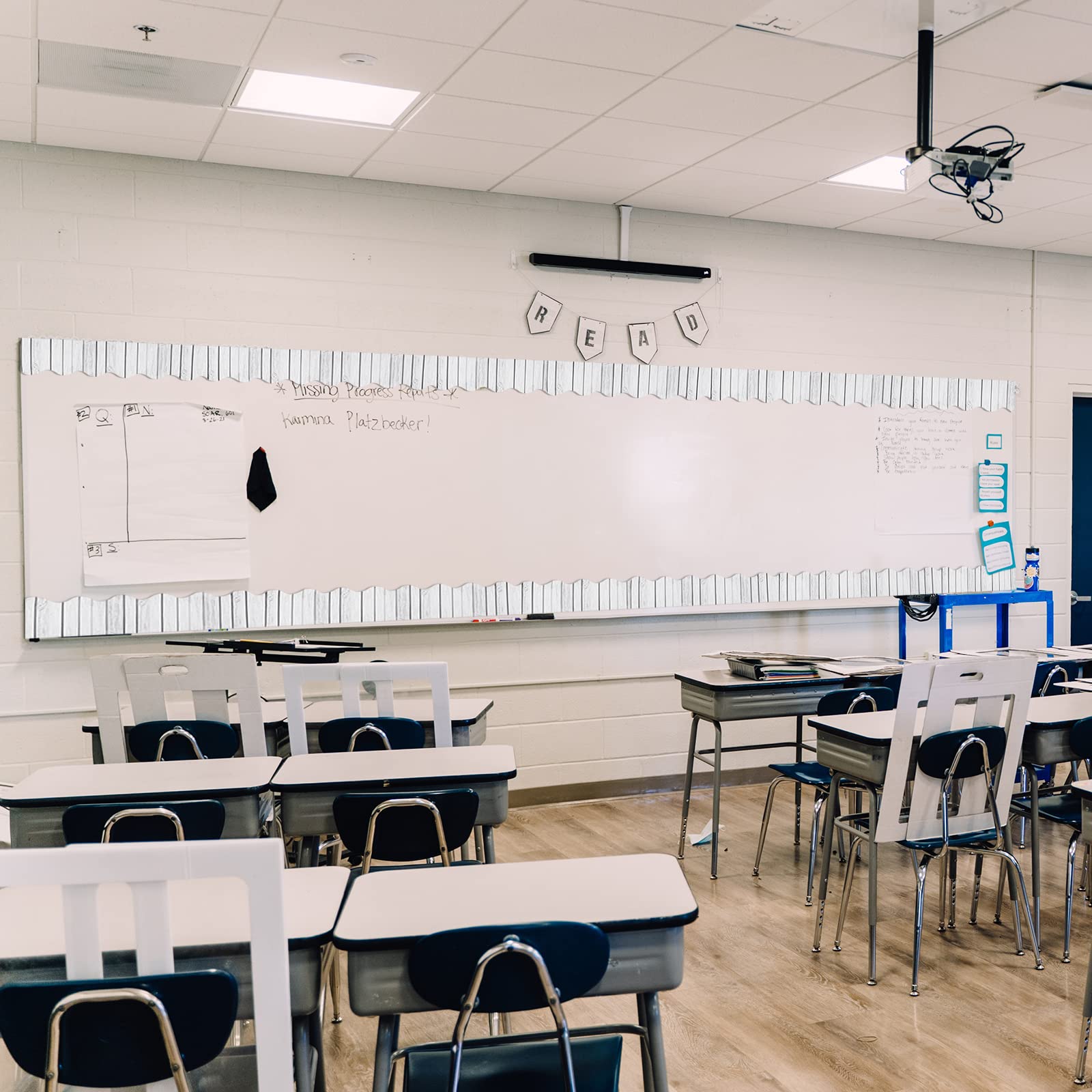 AIEX White Wood Bulletin Board Trim - 66ft/20m Classroom Border for School, Office & Chalkboard Decor | Perfect for Teachers & Students | Back-to-School, Bulletin Board & Blackboard Decoration