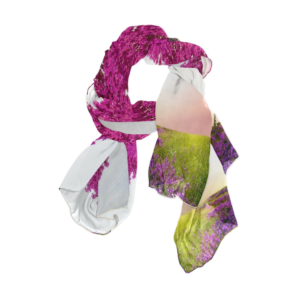 ALAZA Watercolor Heart Tree Love Chiffon Silk Long Scarf Shawl Wrap - Elegant Fashion Accessory for Women, Perfect for Weddings, Date Nights & Special Occasions