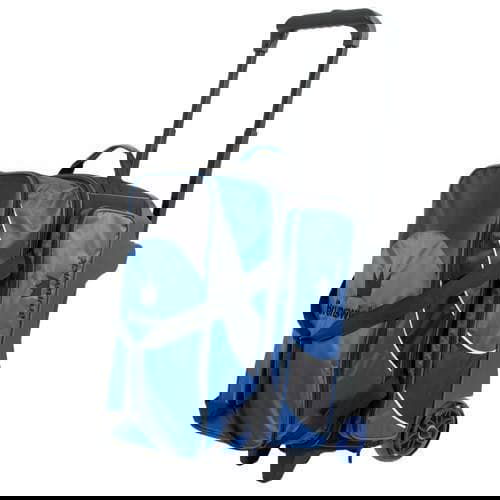 Brunswick Edge Double Roller Blue Bowling Bag - Durable & Spacious for Bowling Balls & Accessories - Perfect for League Play & Tournaments