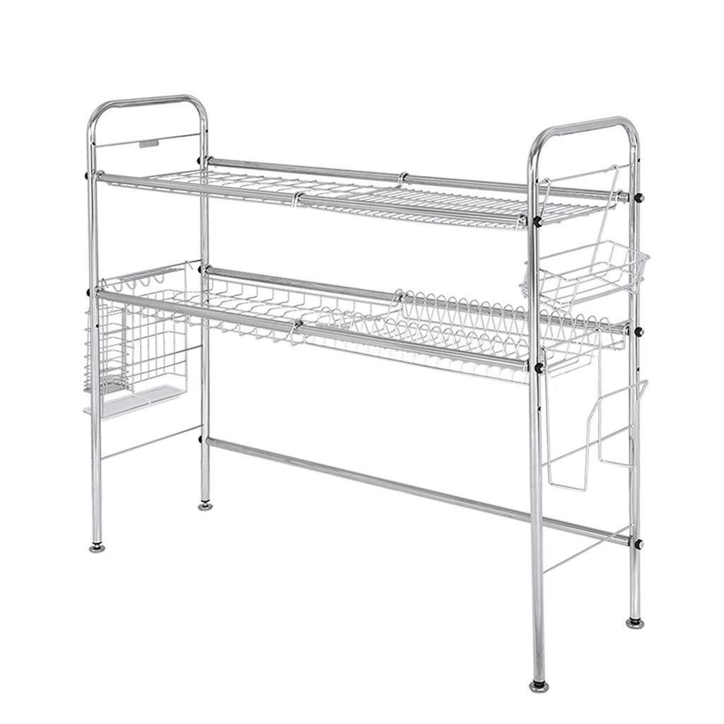 20-Inch Narrow Over The Sink Dish Drying Rack - Space Saving Kitchen Utensil Holder, Aquarium Plant Tools Organizer & Over The Door Laundry Shelf - Perfect for Small Kitchens, Bathrooms & Tight Spaces
