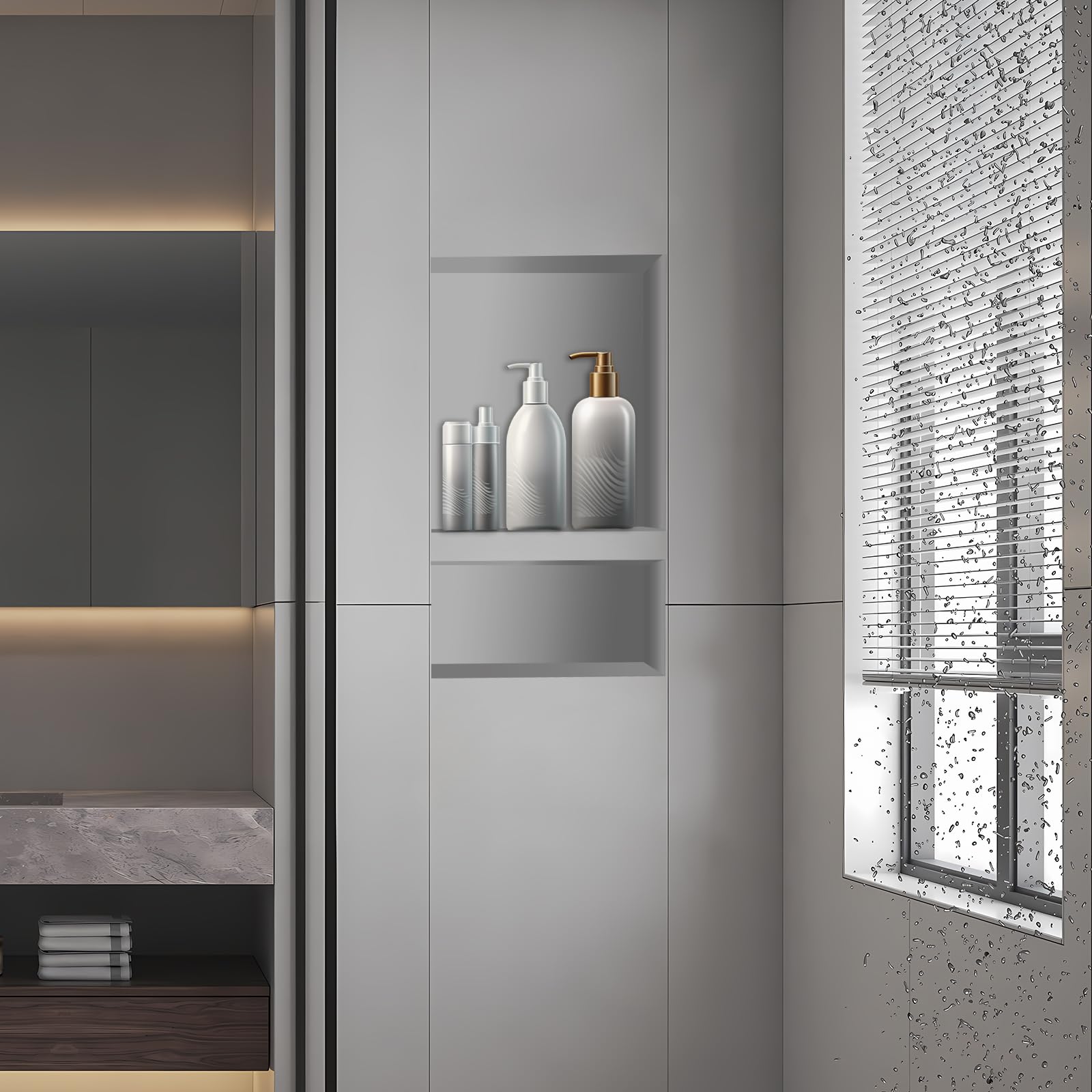 Ready Tile Double Shelf Shower Niche 25
