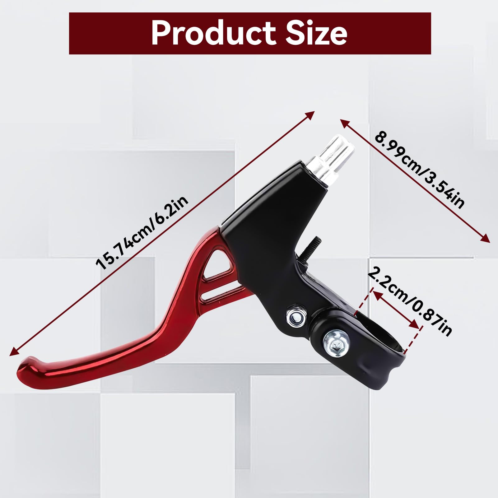 Universal Aluminum Alloy Bike Brake Levers - 1 Pair V-Brake Handles for Mountain, Road, BMX Bikes (2.2cm Diameter, Red) | Durable Braking System for Commuting, Trail Riding & Urban Cycling