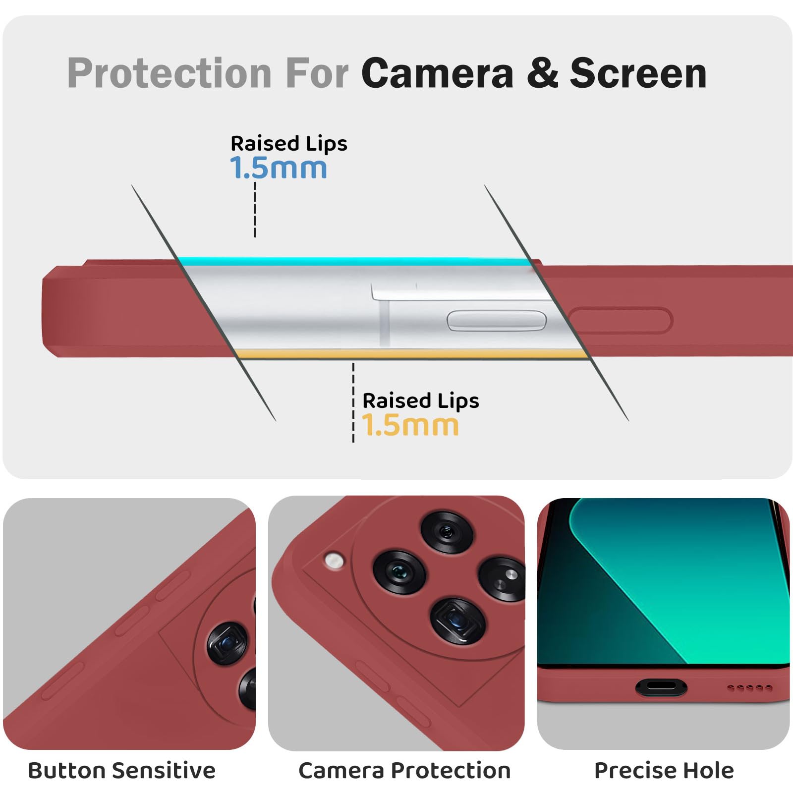 OnePlus 12 Phone Case - Premium Camellia Red Protective Cover for Shock Absorption | Perfect for Daily Use, Travel & Outdoor Activities